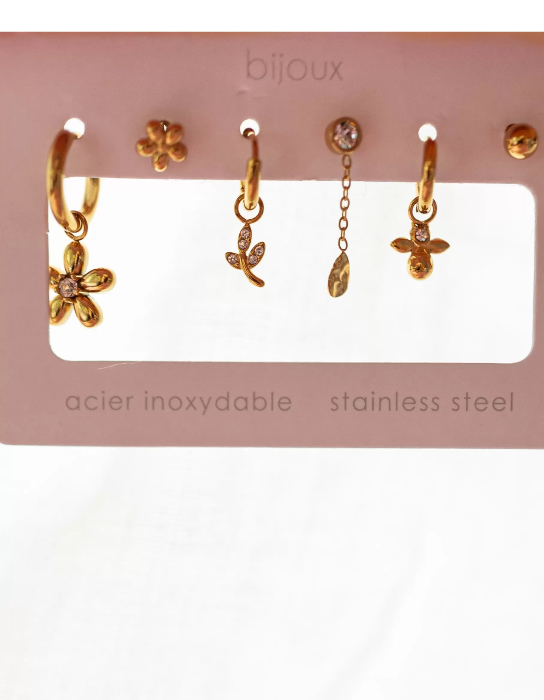 Easy Clothes Boucles d'oreilles-Abelia - 6 Boucles d'Oreilles Dorées - Bijoux Inoxydables