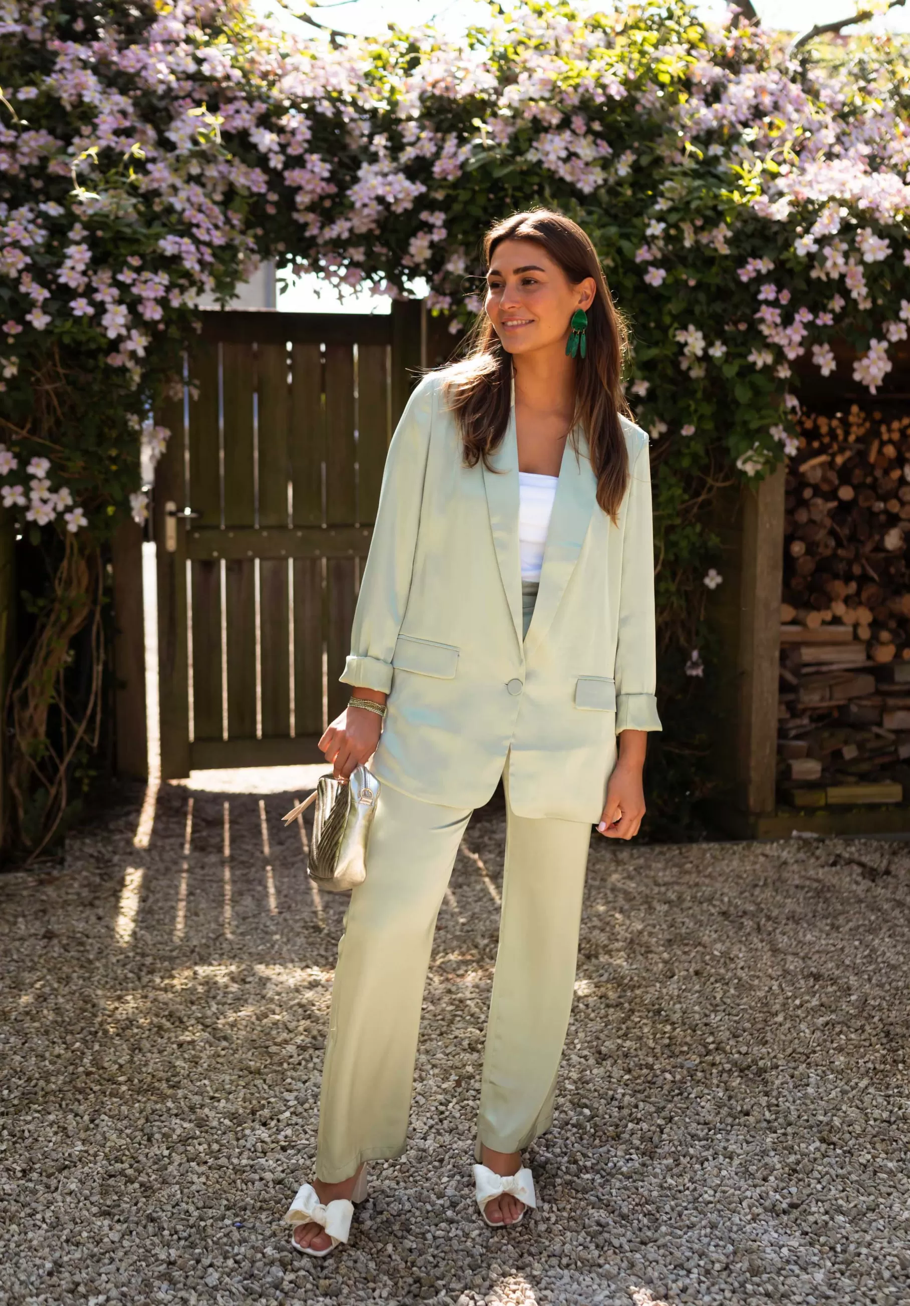 Easy Clothes Blazers-Blazer Gabriela - Satin - Vert d'Eau