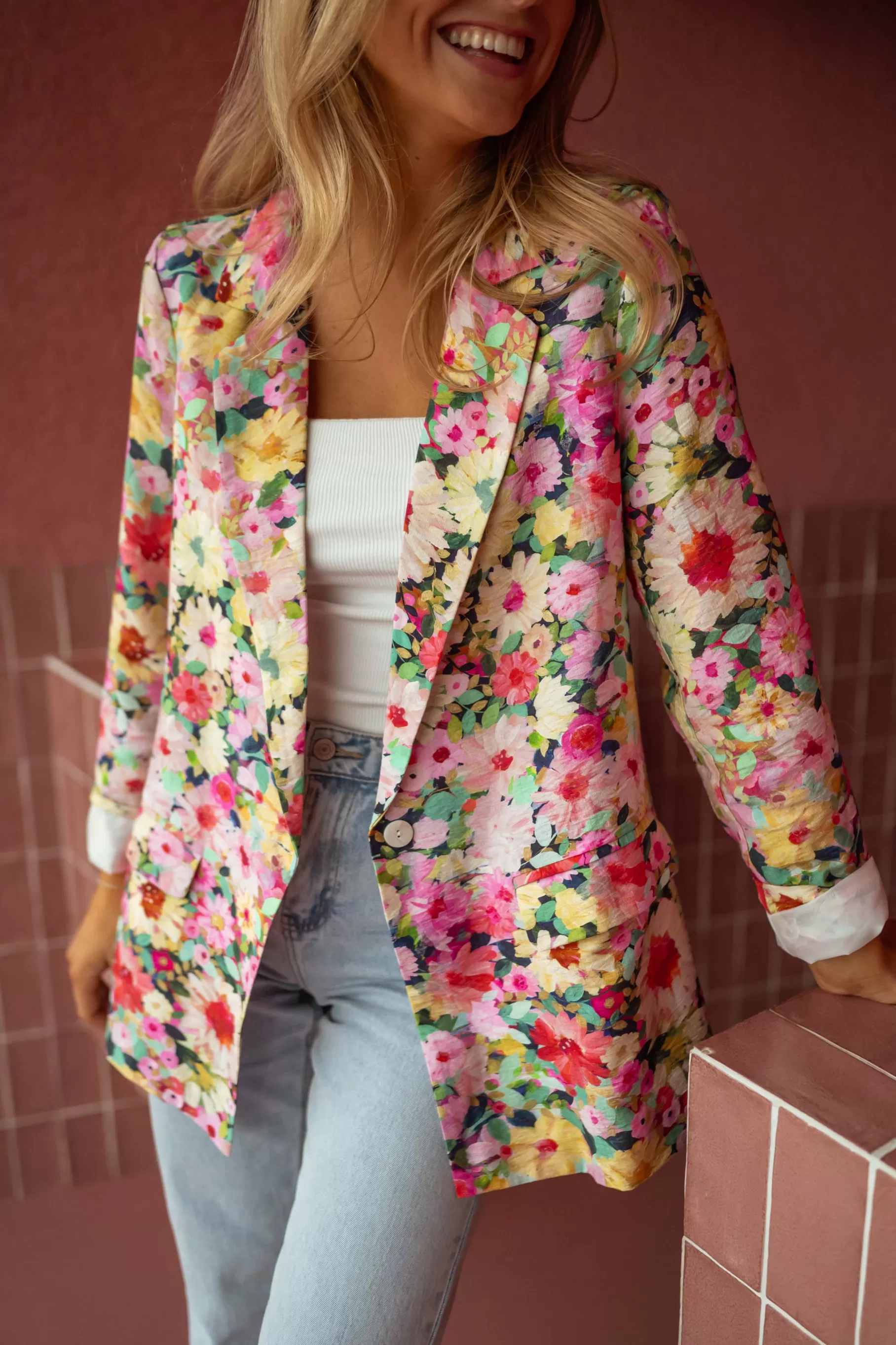 Easy Clothes Blazers-Blazer Loretta - À Fleurs - Fluide