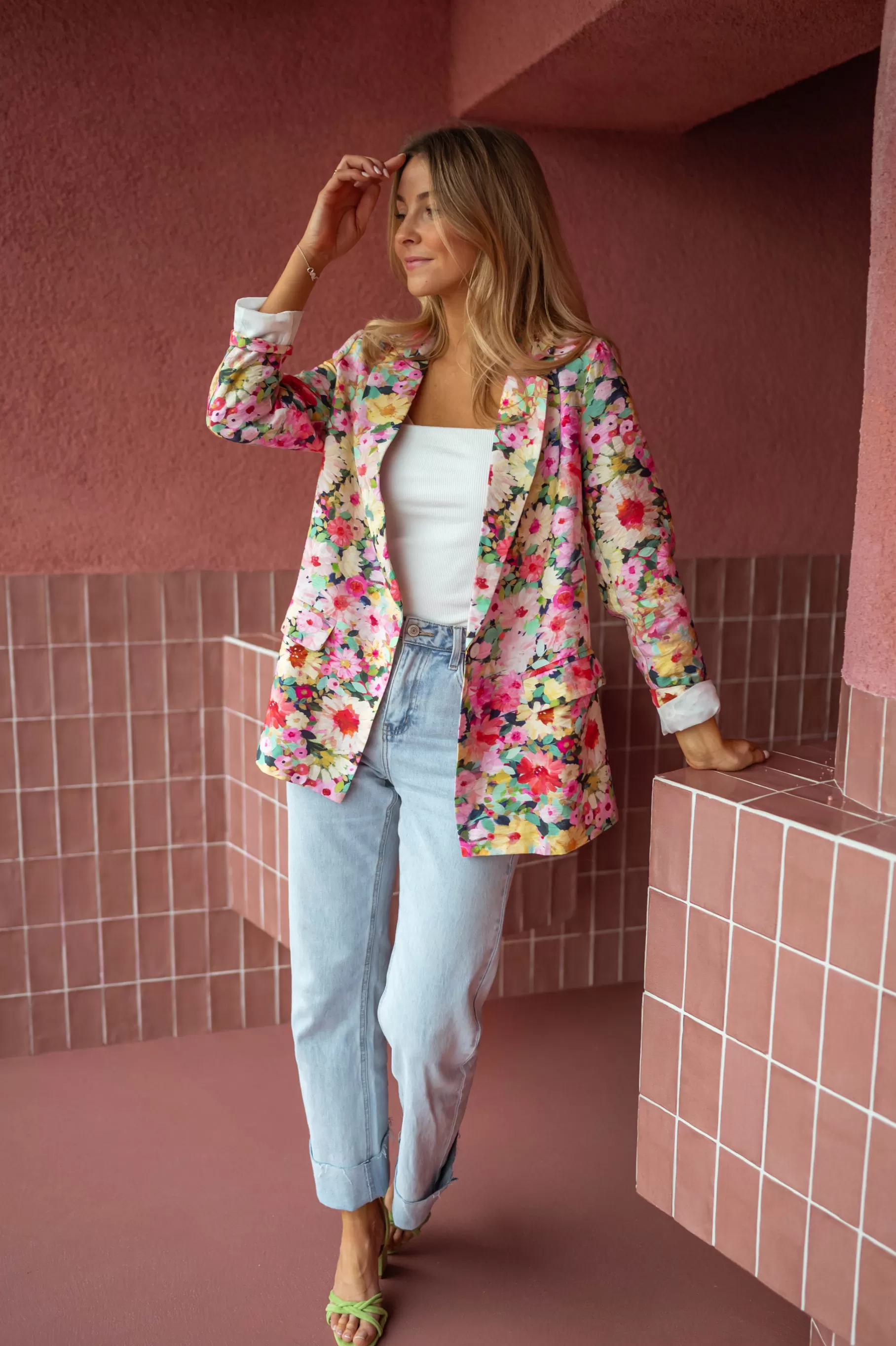 Easy Clothes Blazers-Blazer Loretta - À Fleurs - Fluide