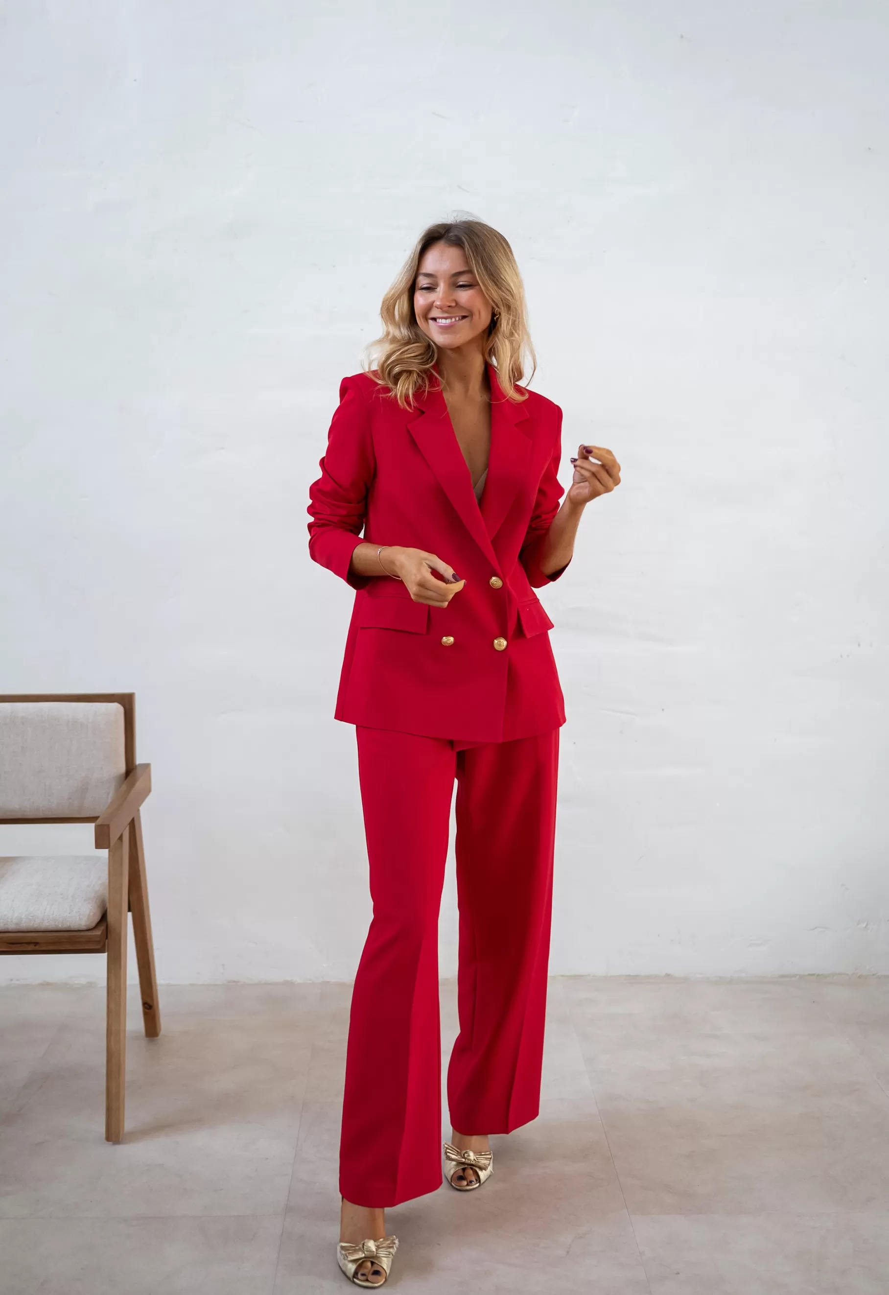 Easy Clothes Blazers-Blazer Maon - Rouge Vif - Ensemble Moderne & Tendance