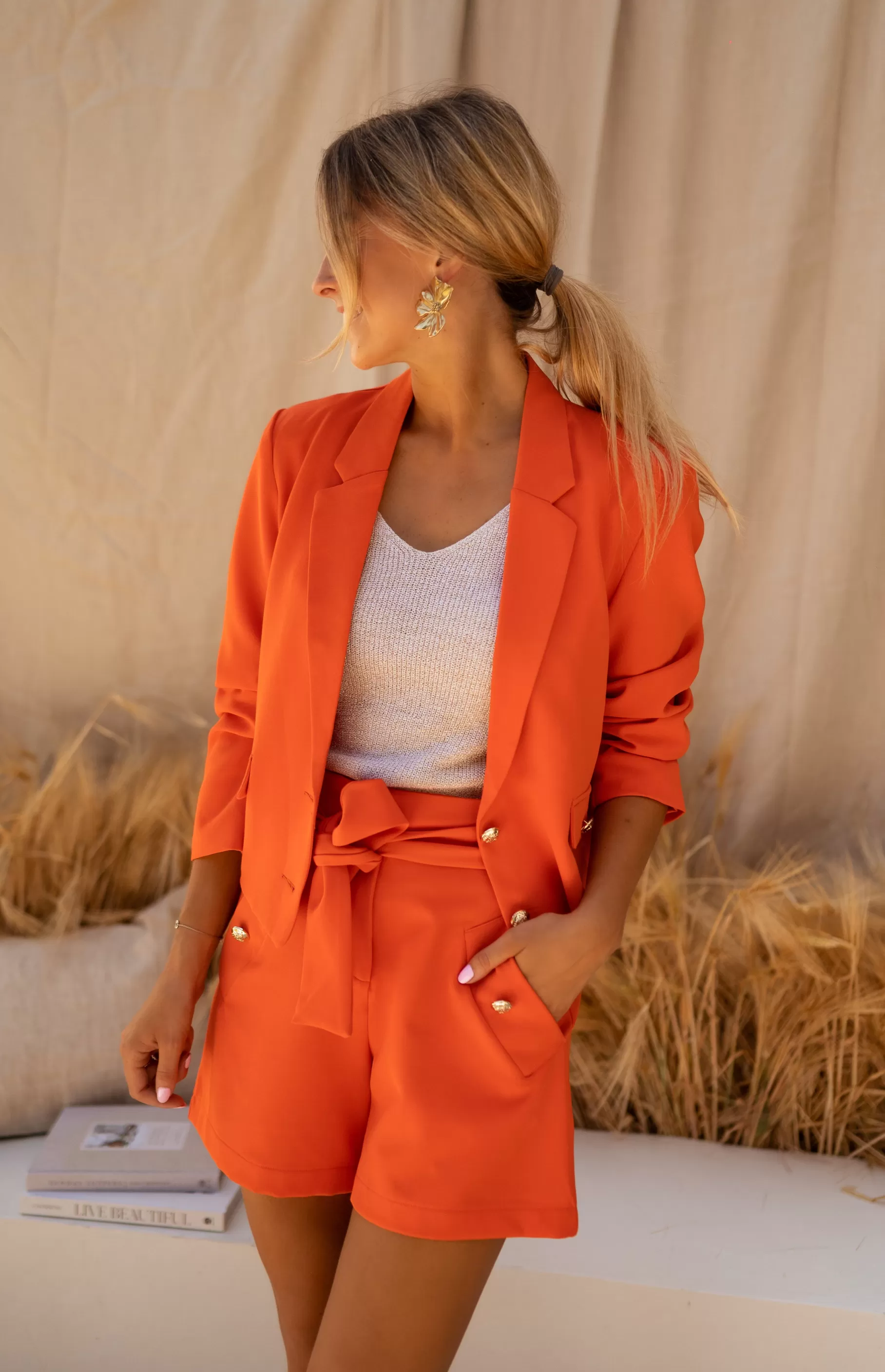 Easy Clothes Blazers-Blazer Orange - Vêtements Femme - Vêtements Femme - Easy Clothes