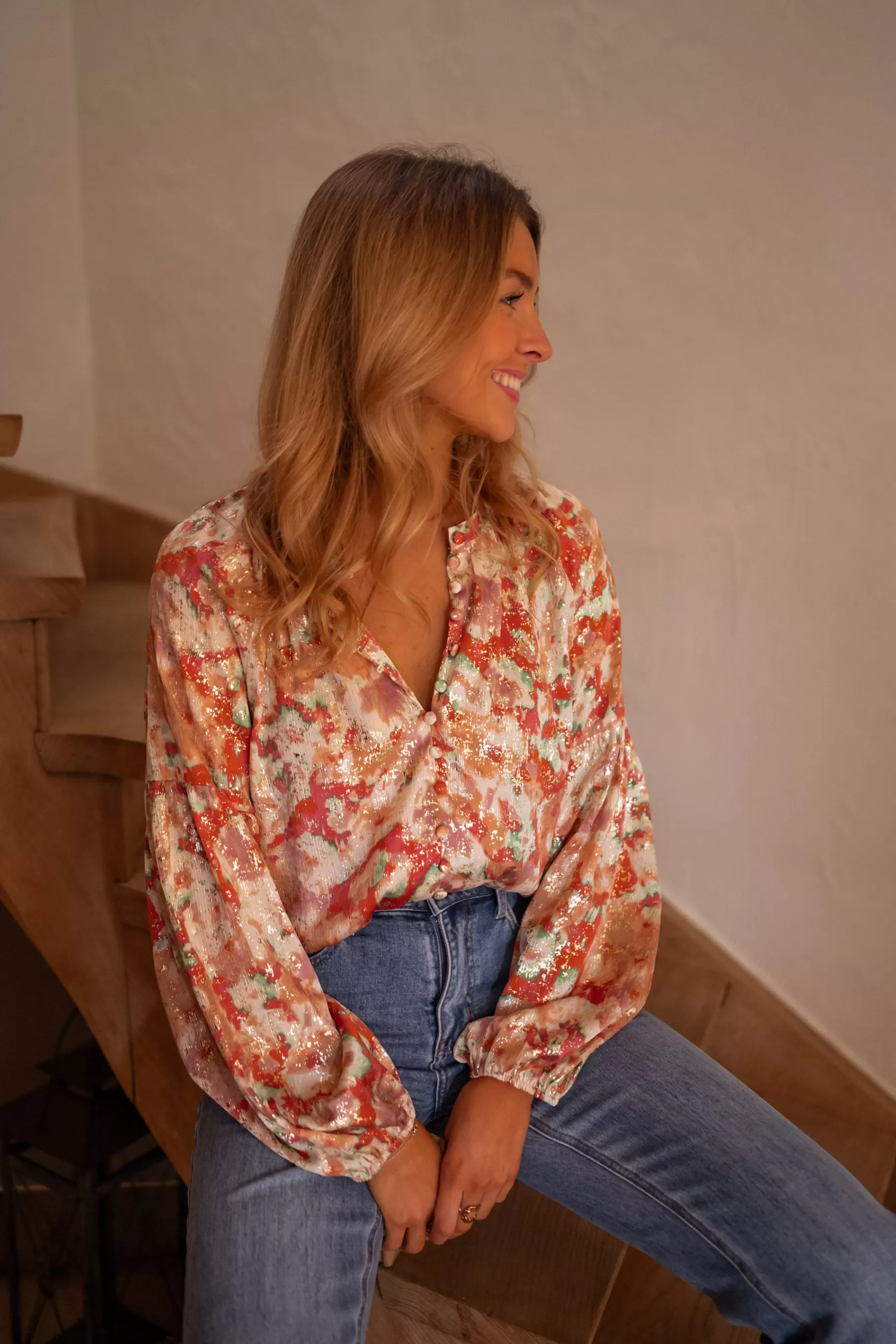 Easy Clothes Chemisiers & Blouses-Blouse Jackson - orange et verte