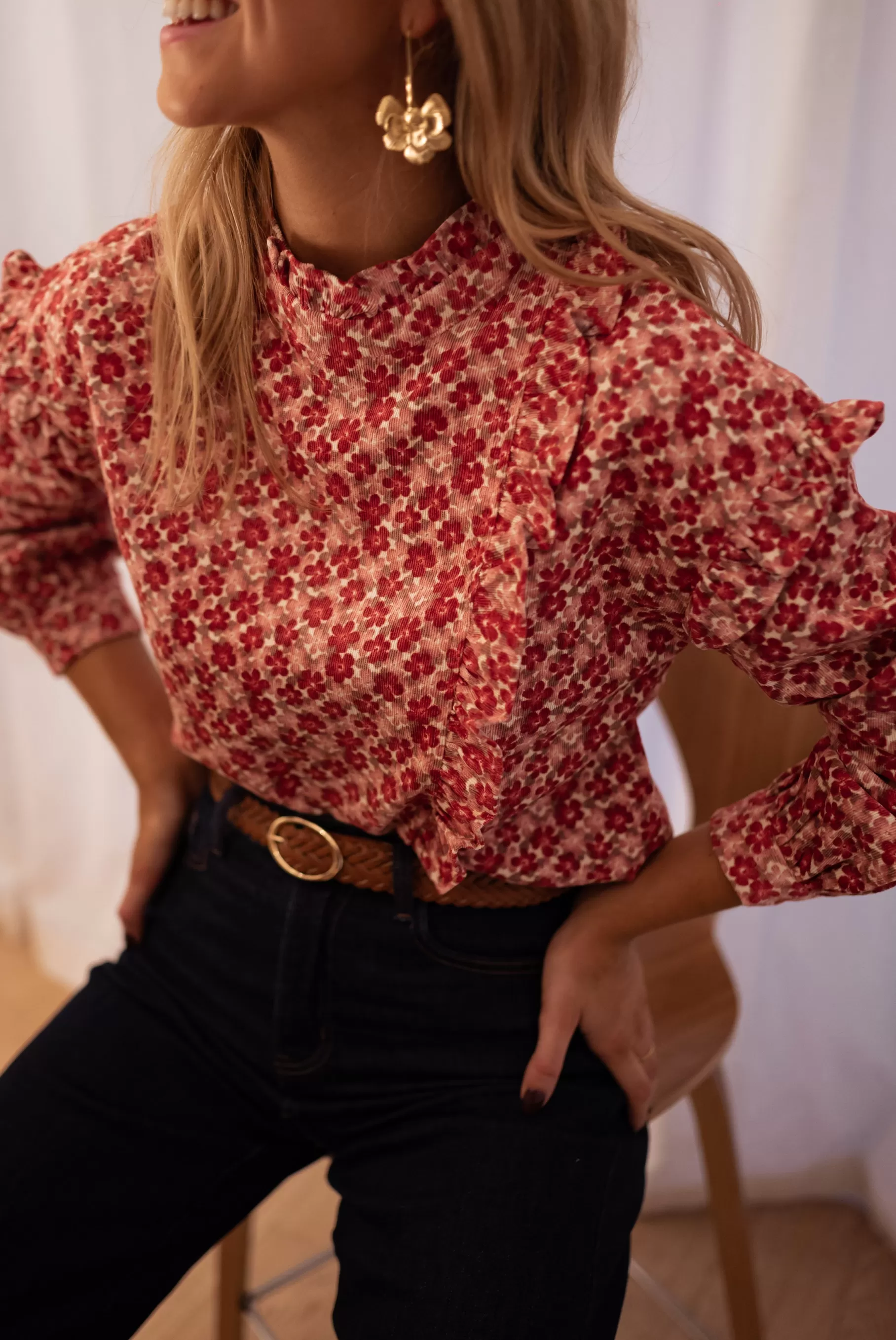 Easy Clothes Chemisiers & Blouses-Blouse Joyca - rose à fleurs