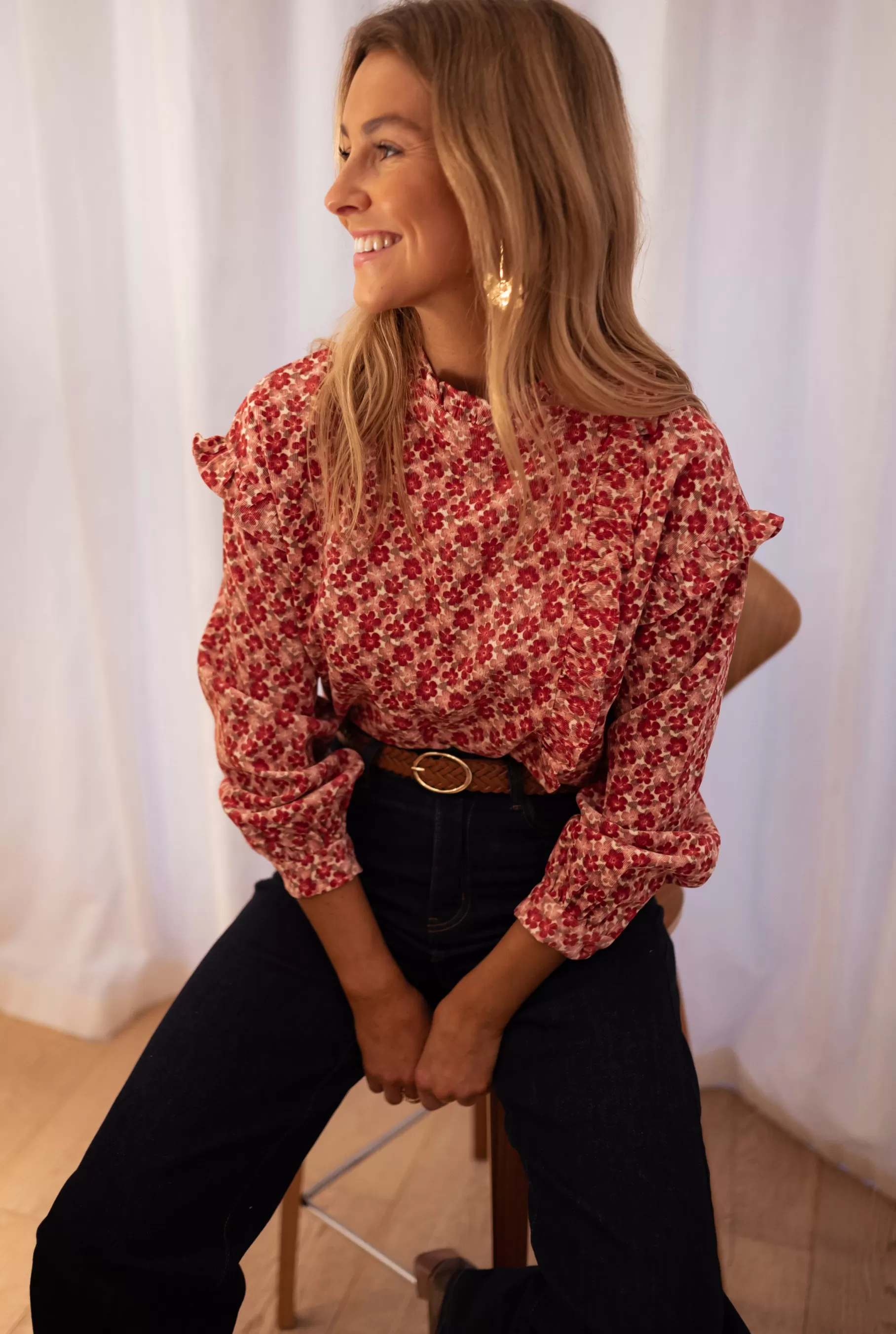 Easy Clothes Chemisiers & Blouses-Blouse Joyca - rose à fleurs