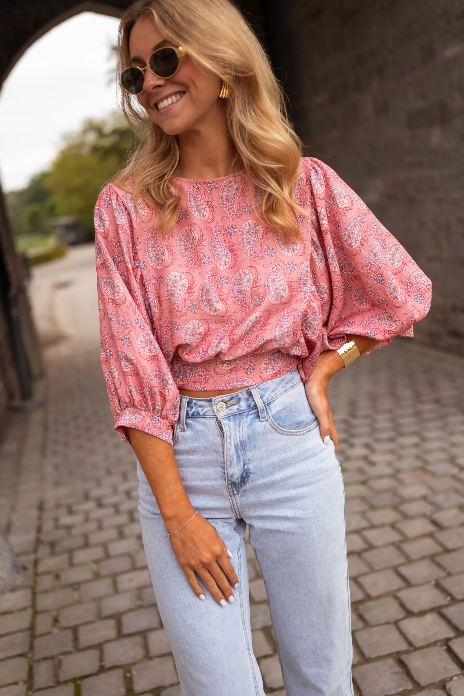 Easy Clothes Chemisiers & Blouses-Blouse Karlou - Rose - Motifs