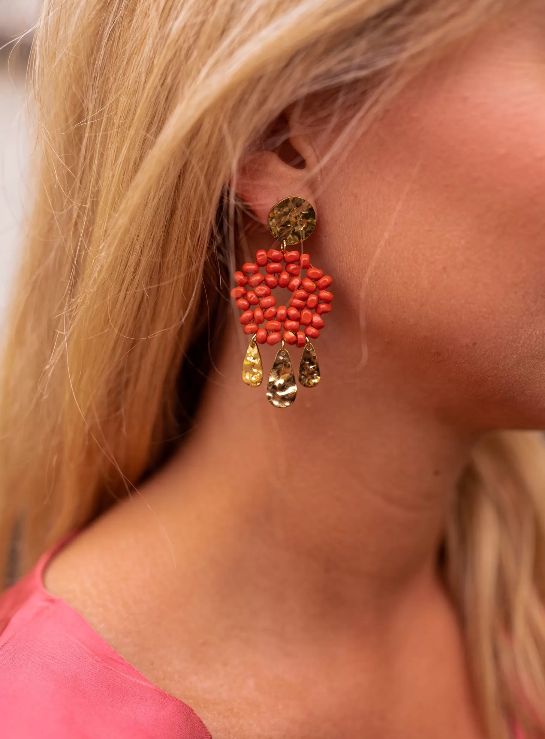 Easy Clothes Boucles d'oreilles-Boucles D’oreilles Nitra - Perles Terracotta - Bijoux Perles Terracotta - Bijoux Easy Clothes