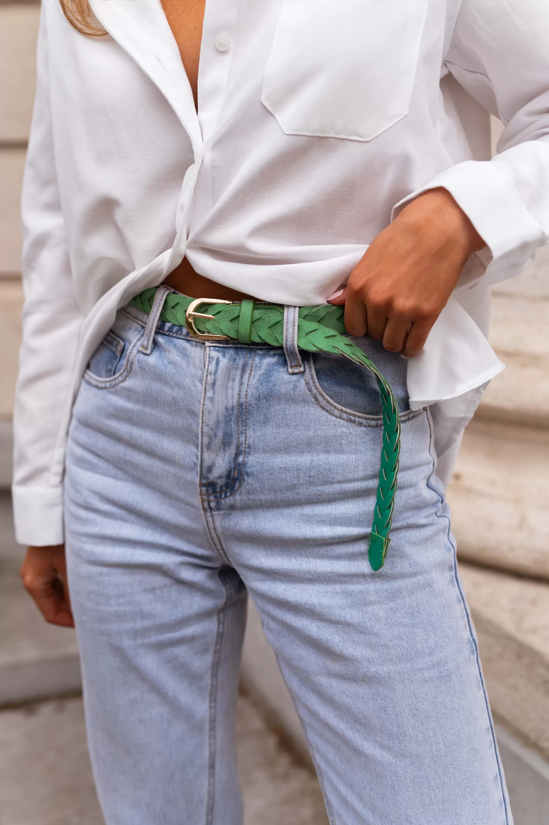 Easy Clothes Ceintures-Ceinture Aaron - Verte - Accessoires