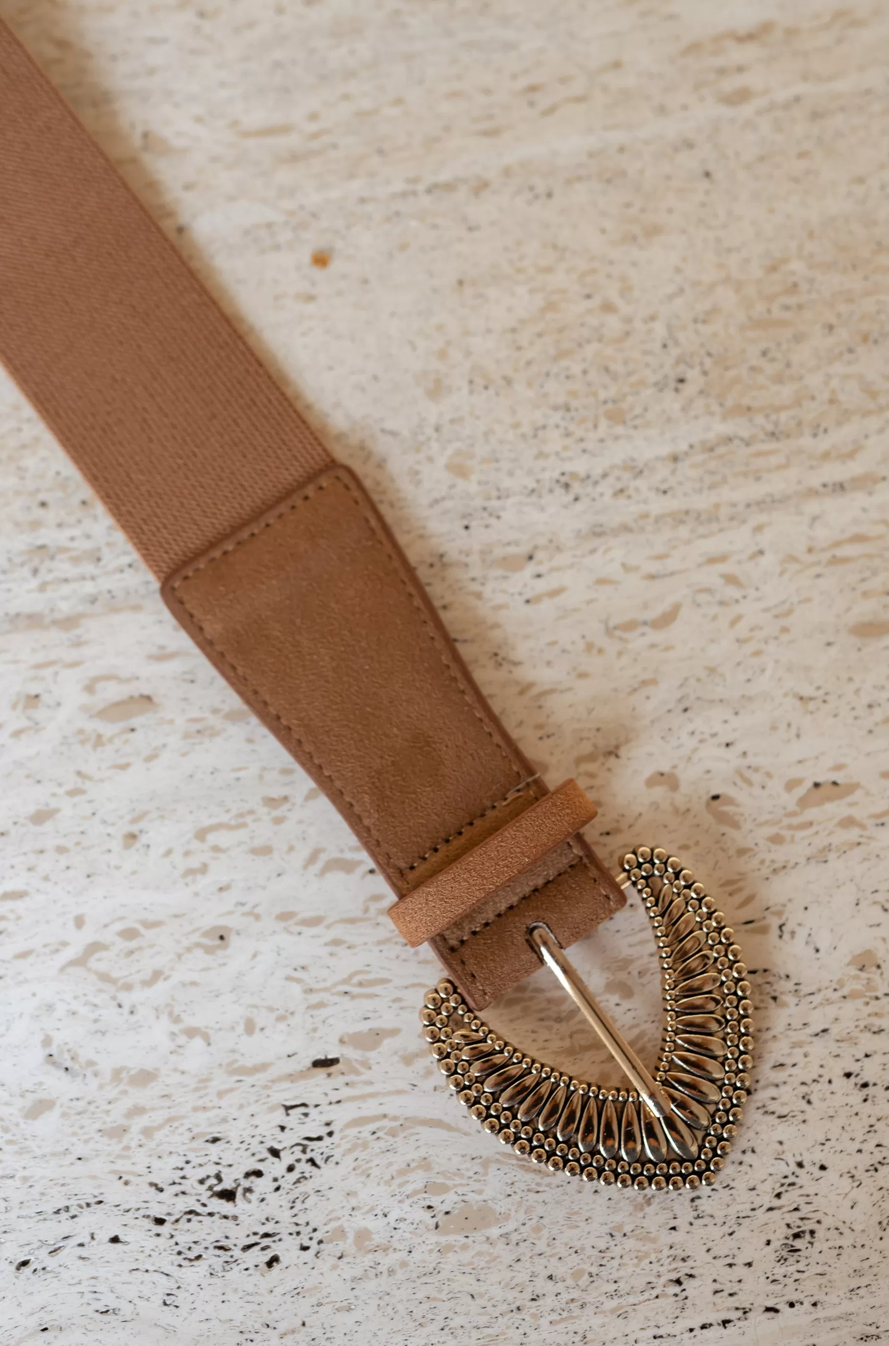 Easy Clothes Ceintures-Ceinture Safa Camel - Boucle Dorée - Ajustable