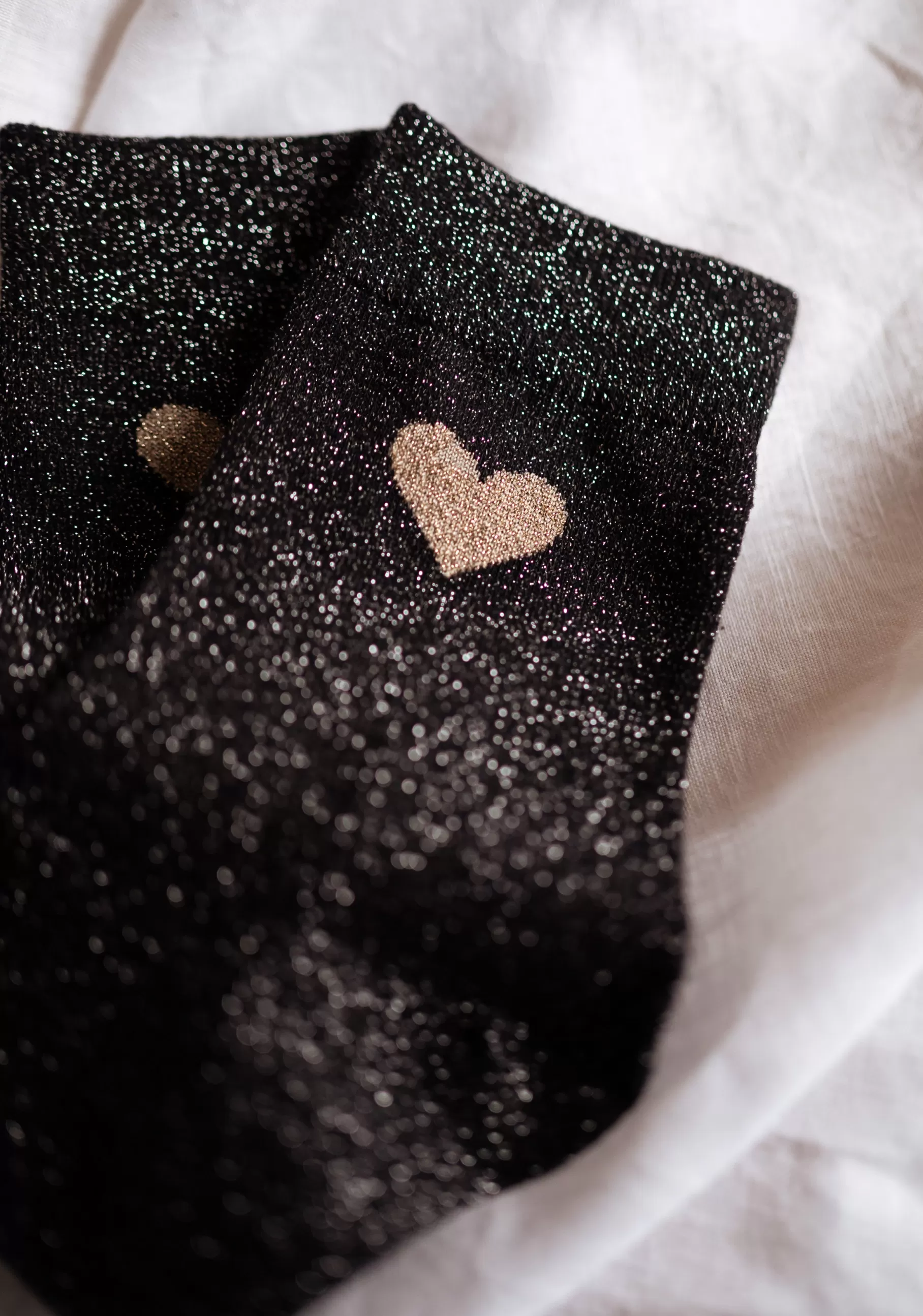 Easy Clothes Chaussettes-Chaussettes - Heart - Paillettes noires