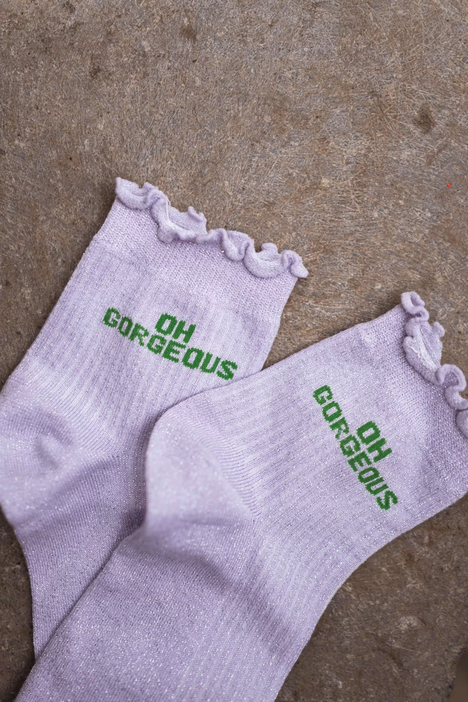 Easy Clothes Chaussettes-Chaussettes Gorgeous - Lilas - Logo Vert