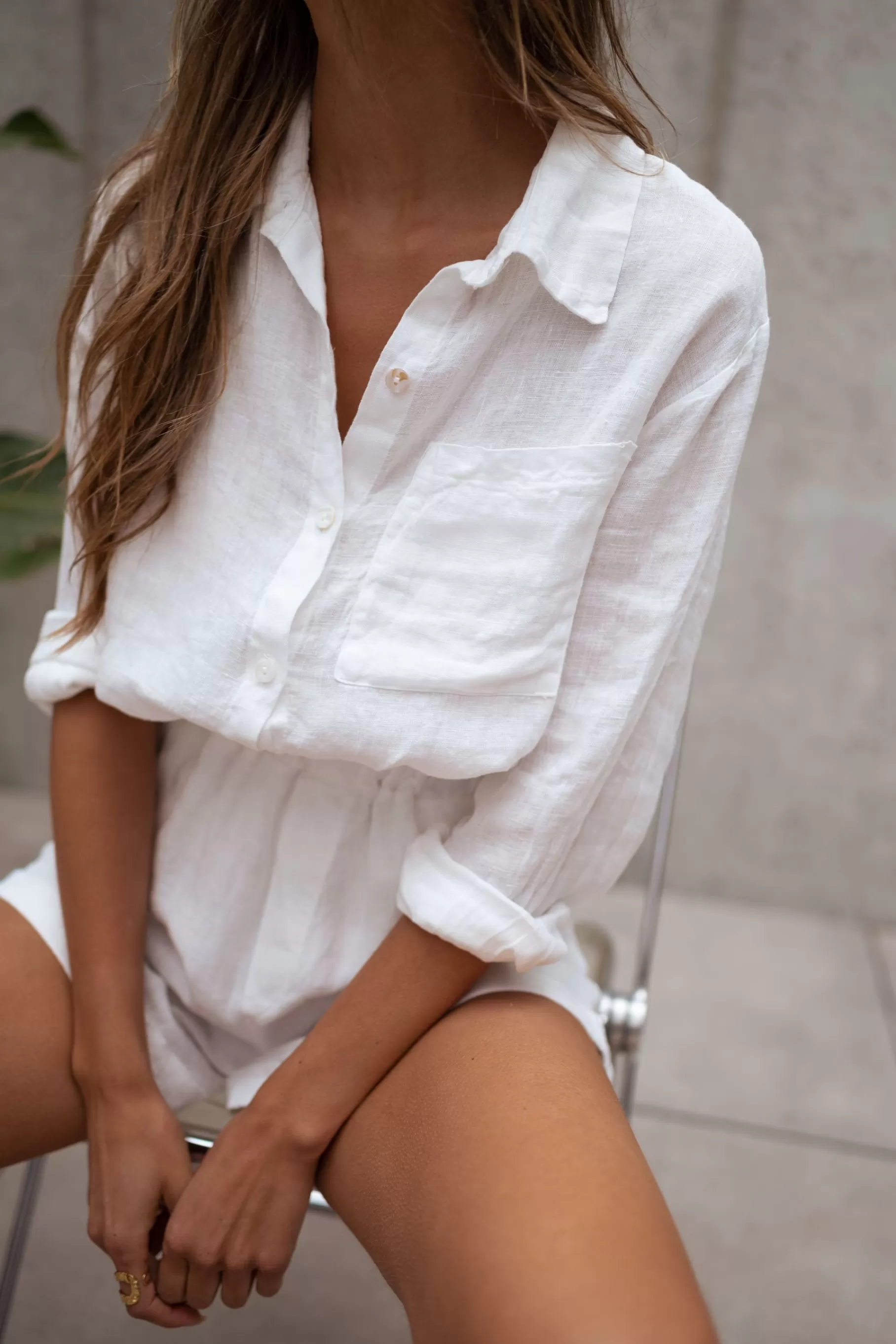 Easy Clothes Chemisiers & Blouses-Chemise Arkie - blanche en lin