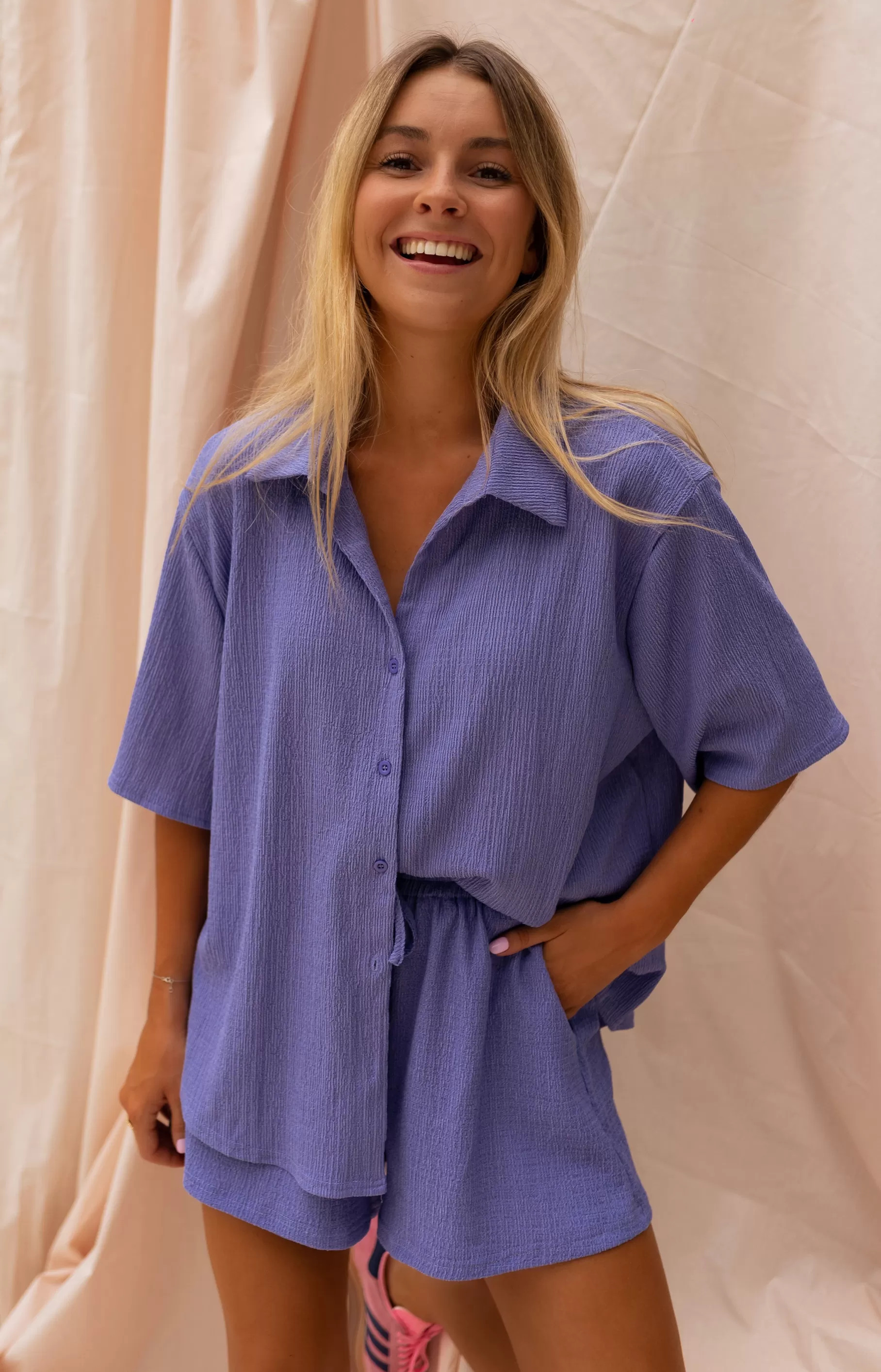 Easy Clothes Chemisiers & Blouses-Chemise Bekki Mauve - Matière Fluide - Vêtements Tendances Femme