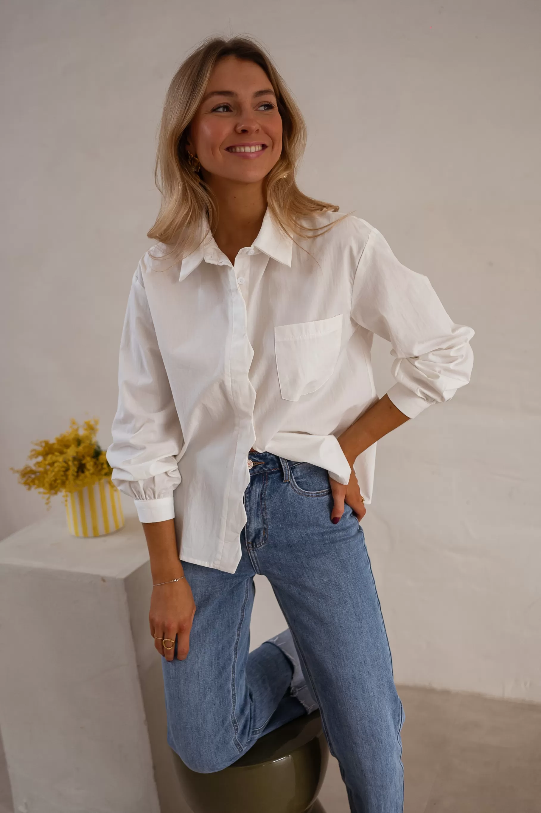 Easy Clothes Chemisiers & Blouses-Chemise Dianne - Écrue - Vêtements Femme