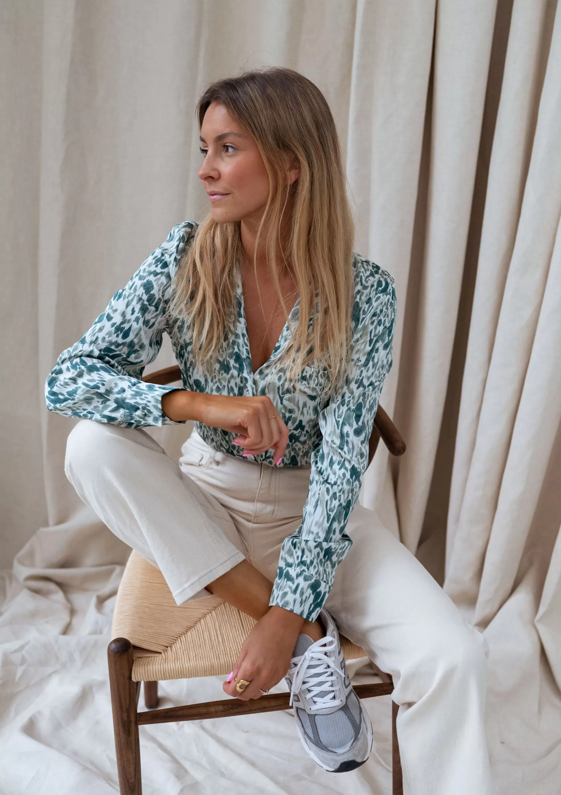 Easy Clothes Chemisiers & Blouses-Chemise Suzy - verte à motifs