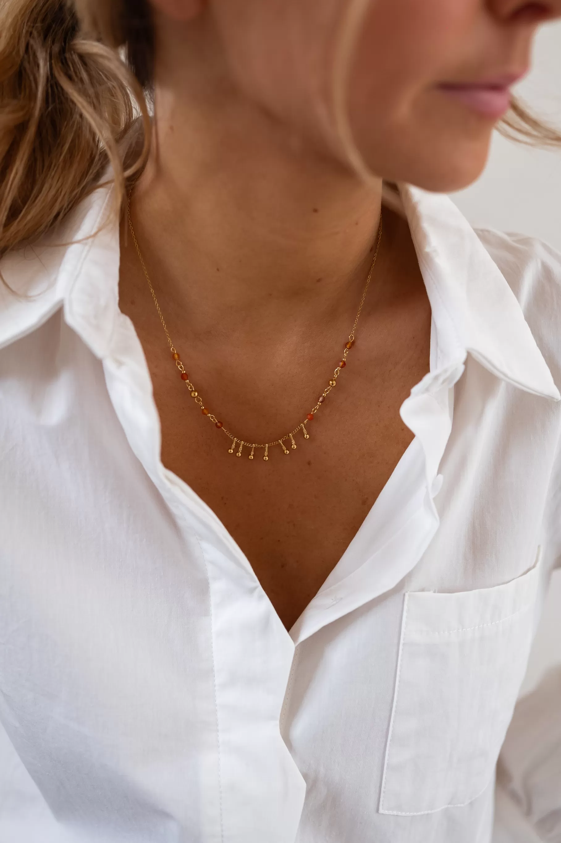 Easy Clothes Colliers-Collier Leewan - doré et orange