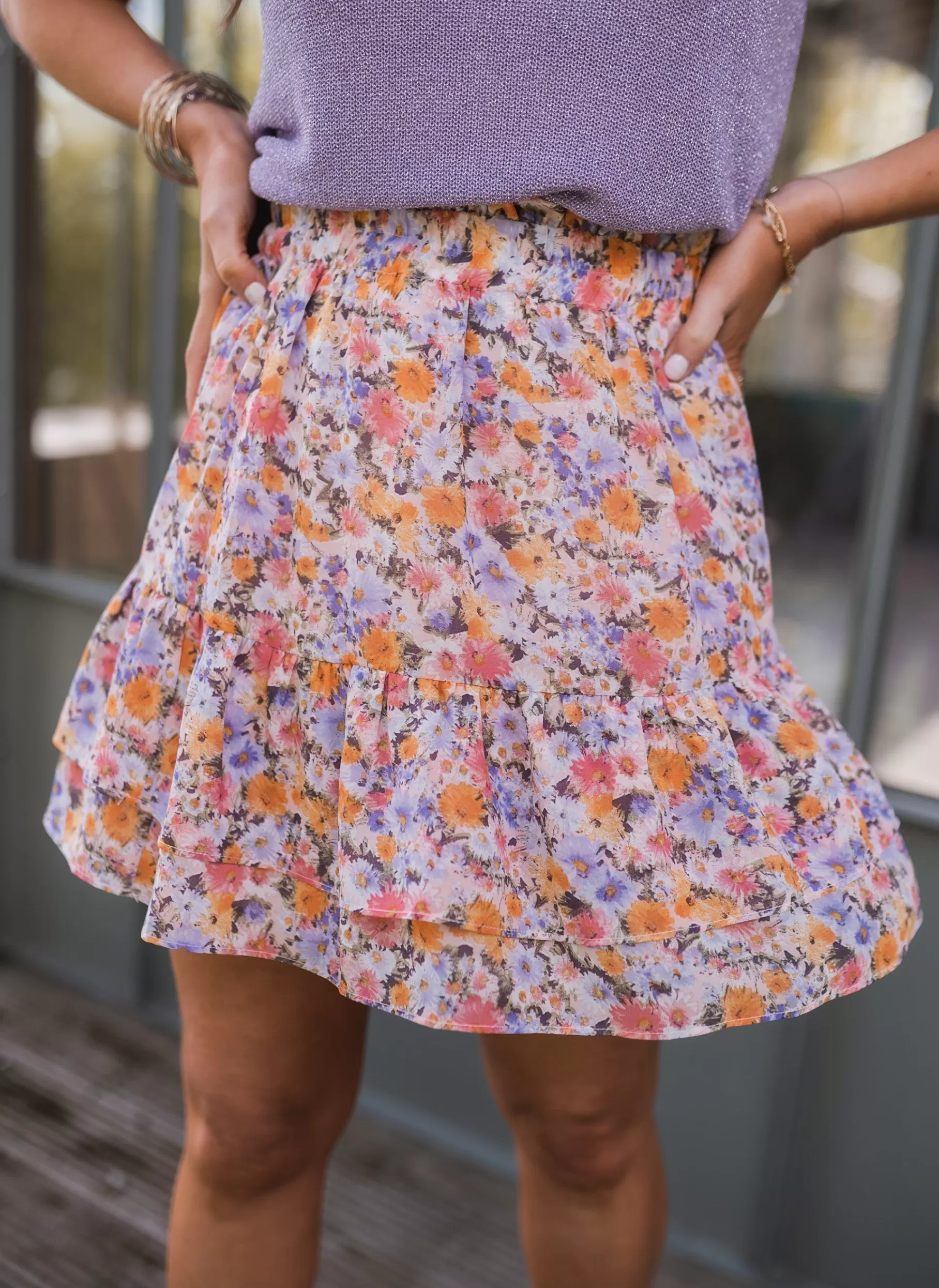 Easy Clothes Jupes & Shorts-Jupe Cita - à fleurs