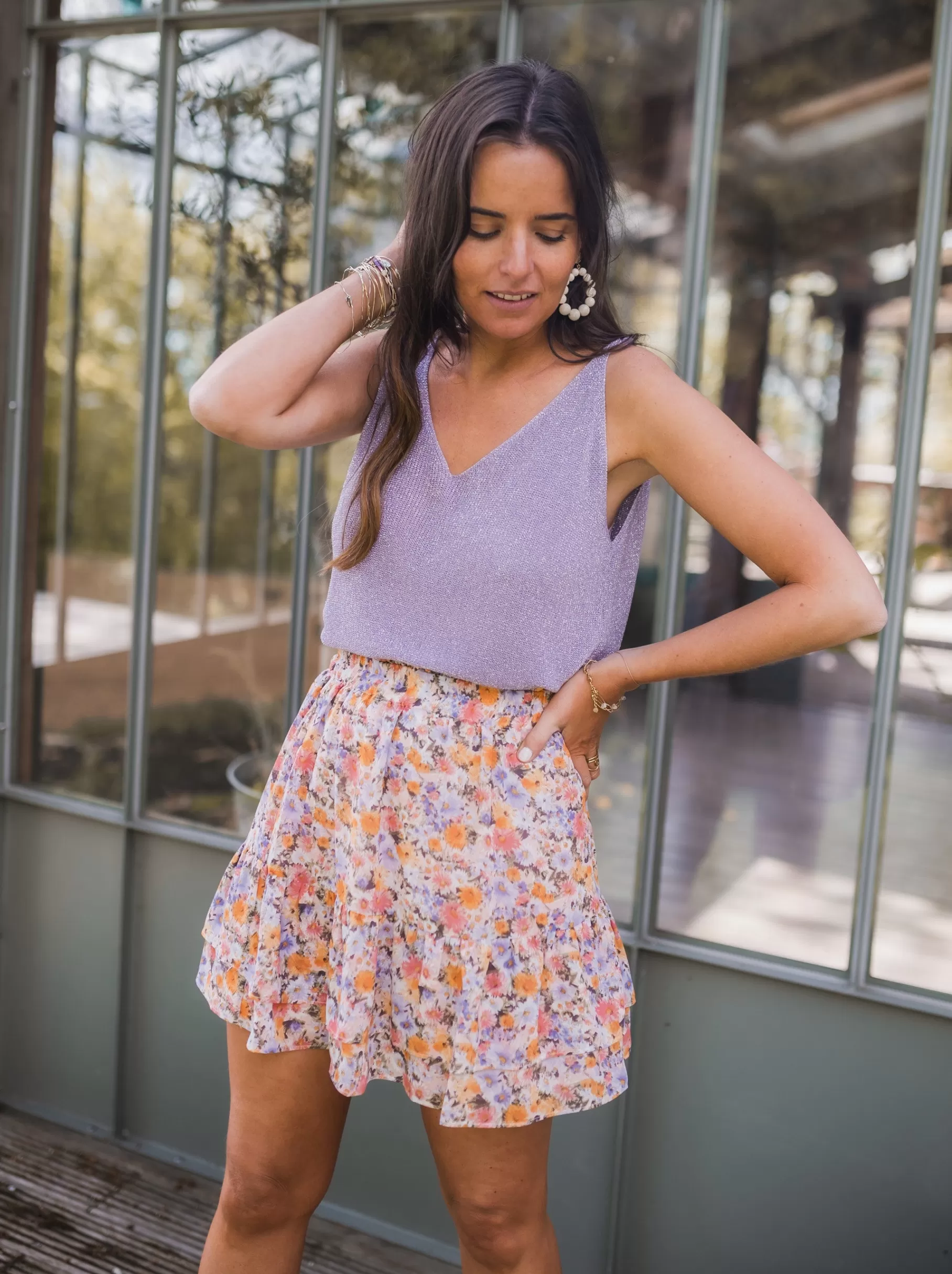 Easy Clothes Jupes & Shorts-Jupe Cita - à fleurs