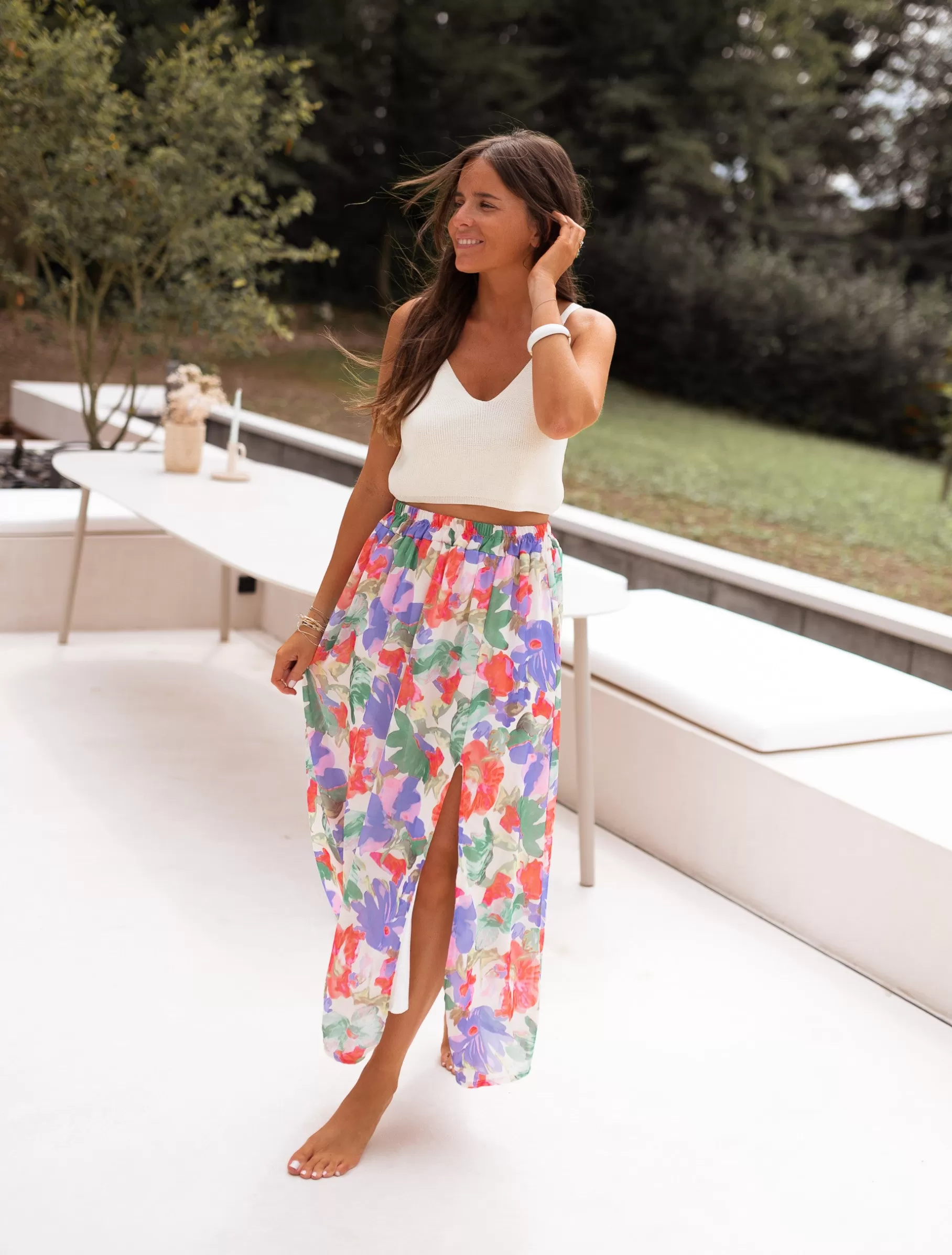 Easy Clothes Jupes & Shorts-Jupe Longue Nancy - à fleurs