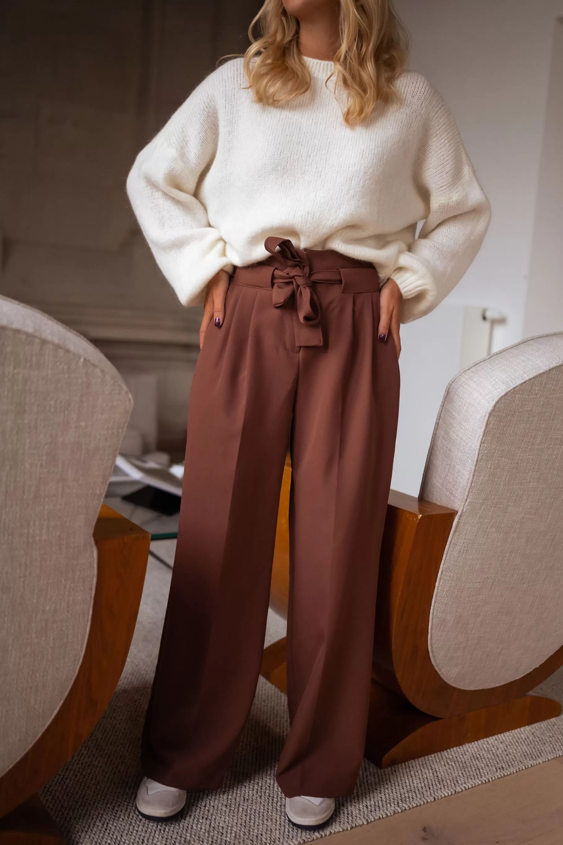 Easy Clothes Pantalons-Pantalon Kalie - chocolat