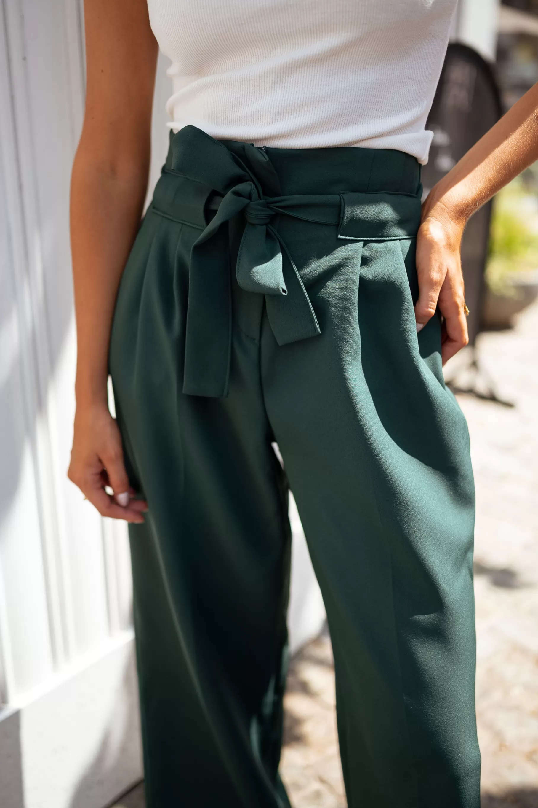 Easy Clothes Pantalons-Pantalon Kalie - vert foncé