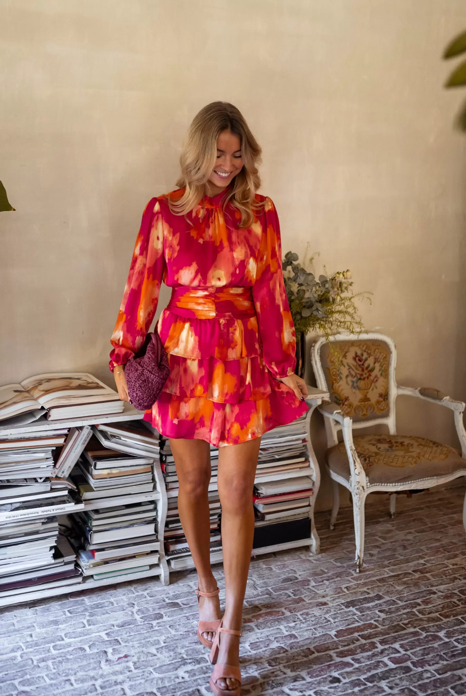 Easy Clothes Robes-Robe Manaé - rose et orange