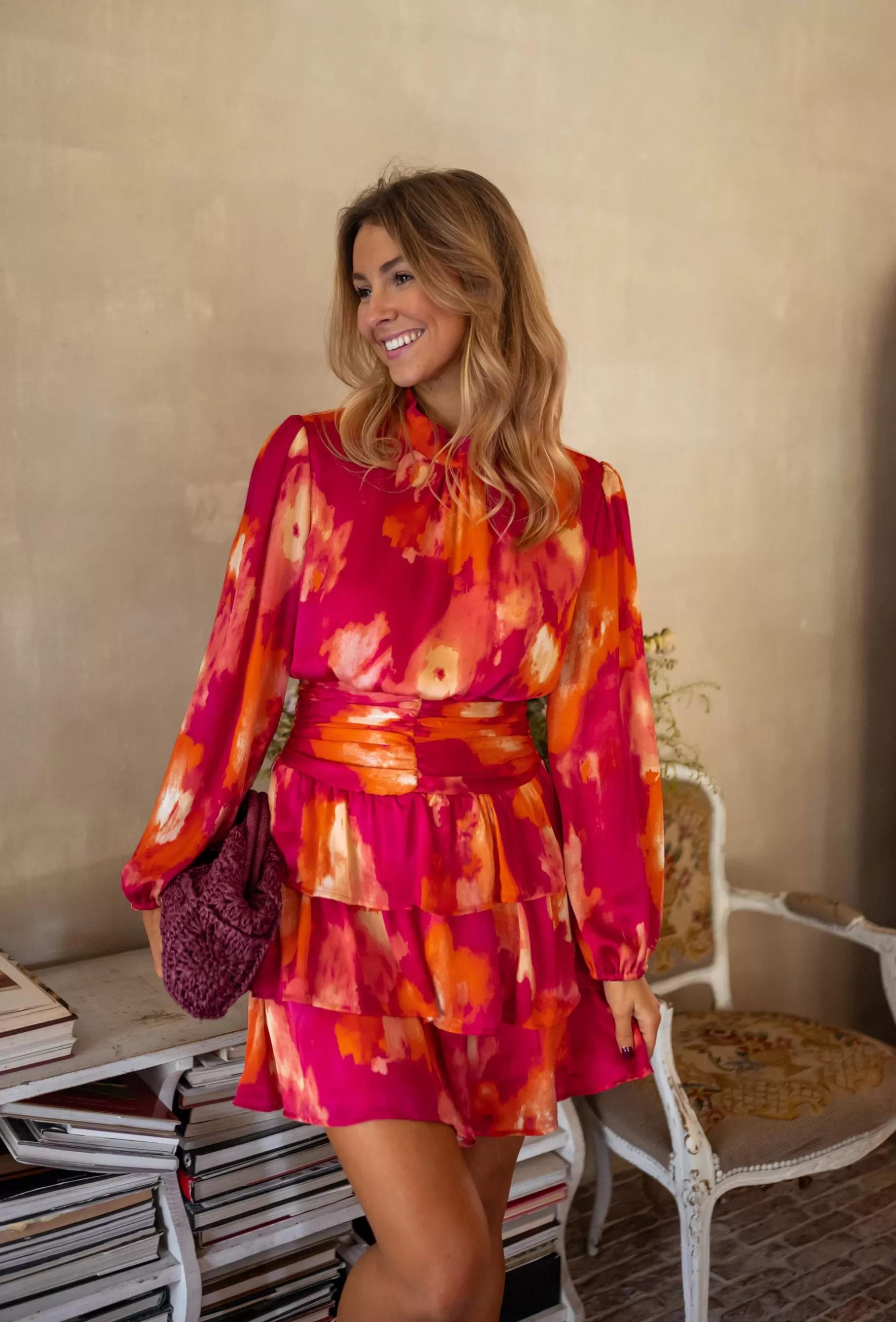 Easy Clothes Robes-Robe Manaé - rose et orange