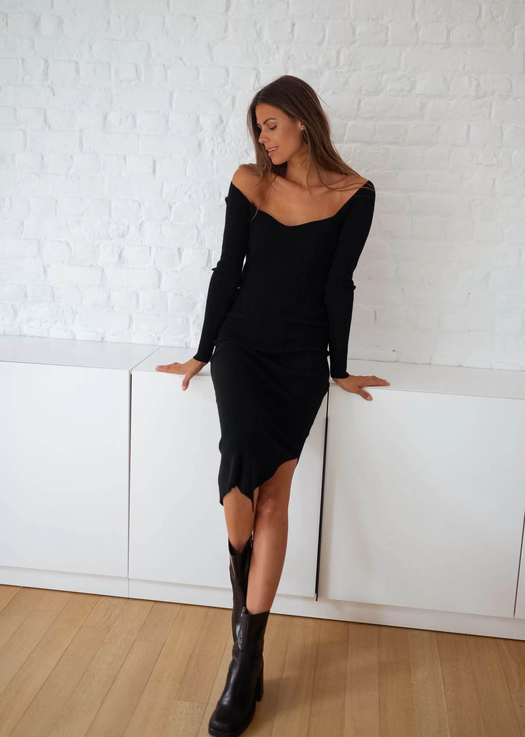 Easy Clothes Robes-Robe Pull Elif - noire