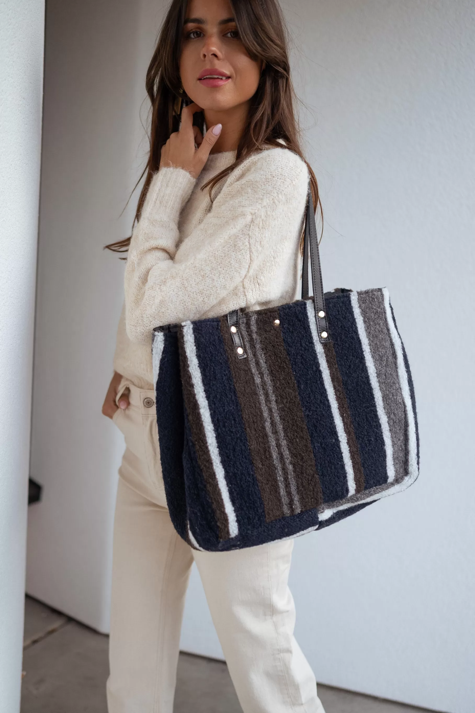 Easy Clothes Sacs & Pochettes-Sac Leah - bleu foncé à lignes