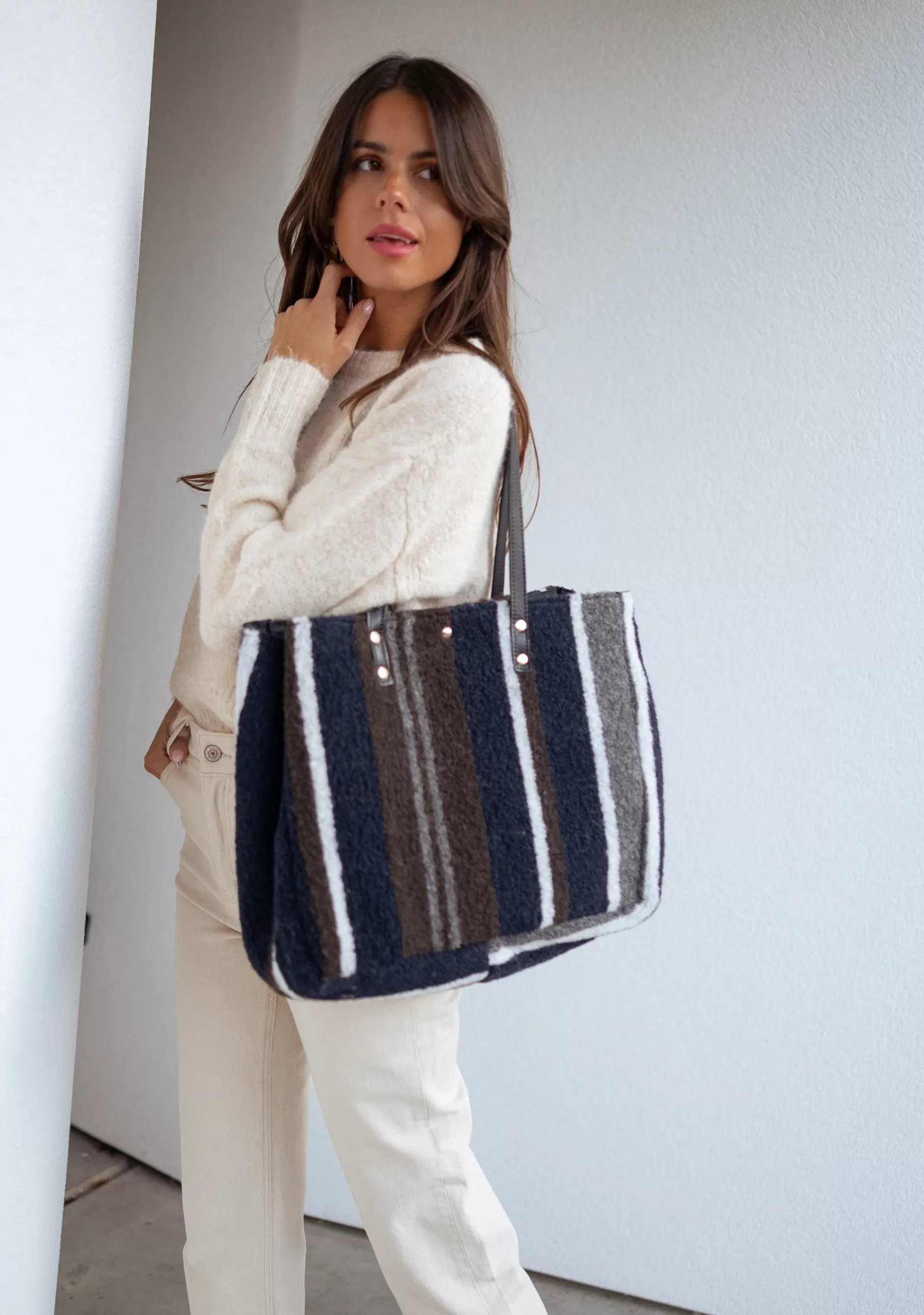 Easy Clothes Sacs & Pochettes-Sac Leah - bleu foncé à lignes