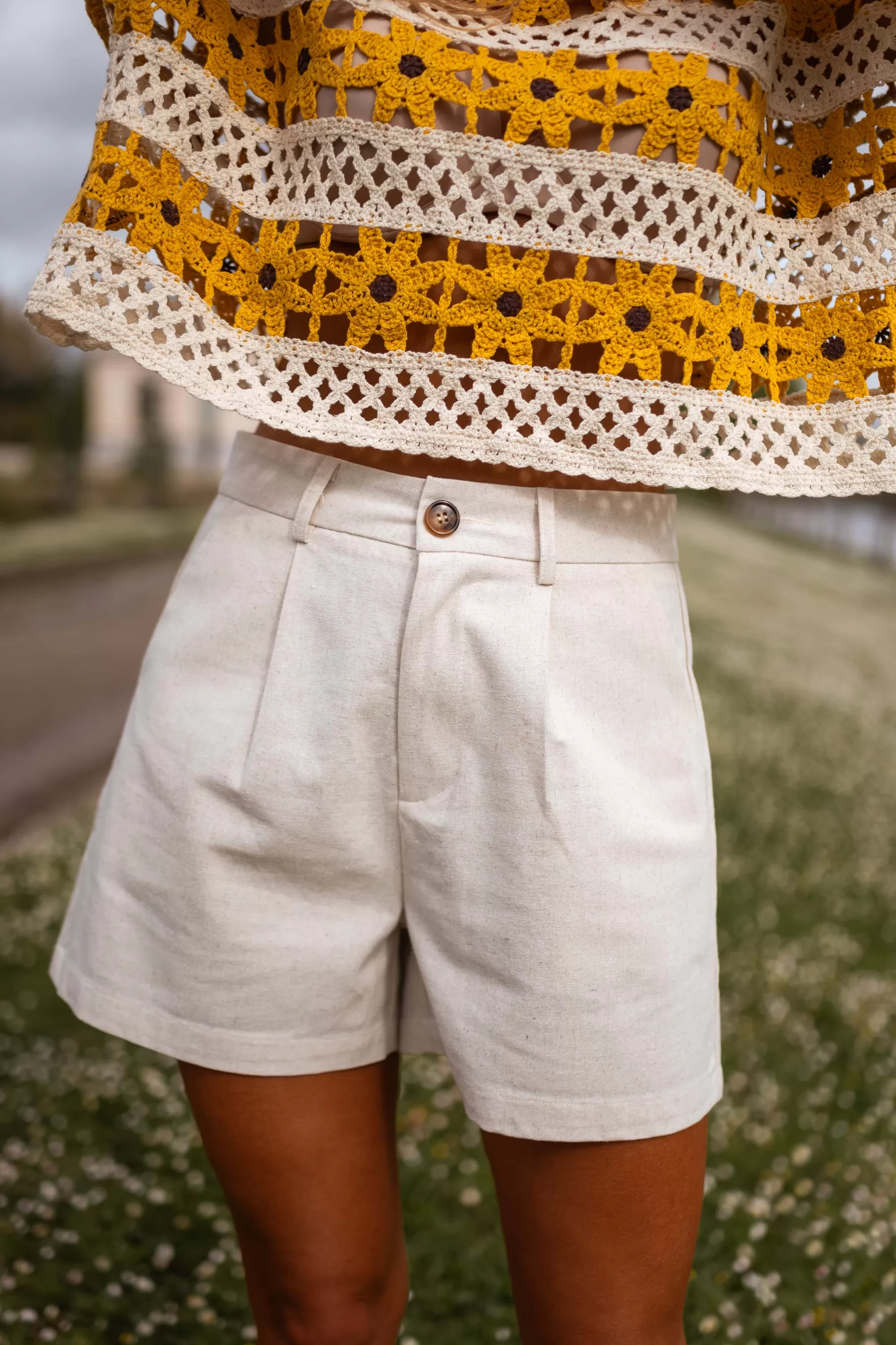 Easy Clothes Jupes & Shorts-Short Adela - Beige - Taille Haute