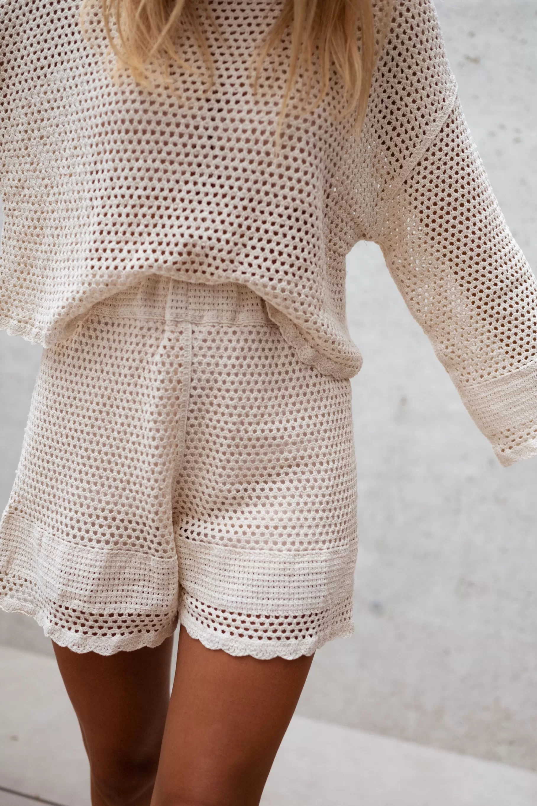 Easy Clothes Jupes & Shorts-Short Cola - écru en crochet