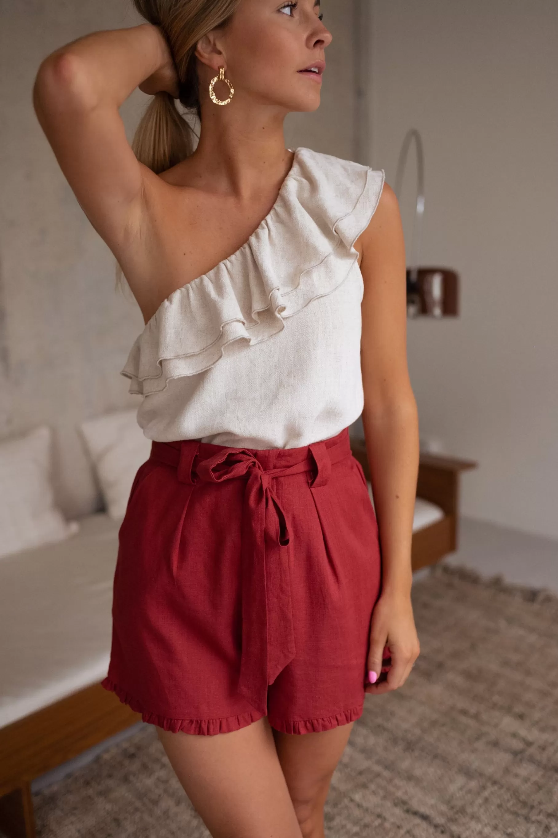 Easy Clothes Jupes & Shorts-Short Dorian - terracotta en lin