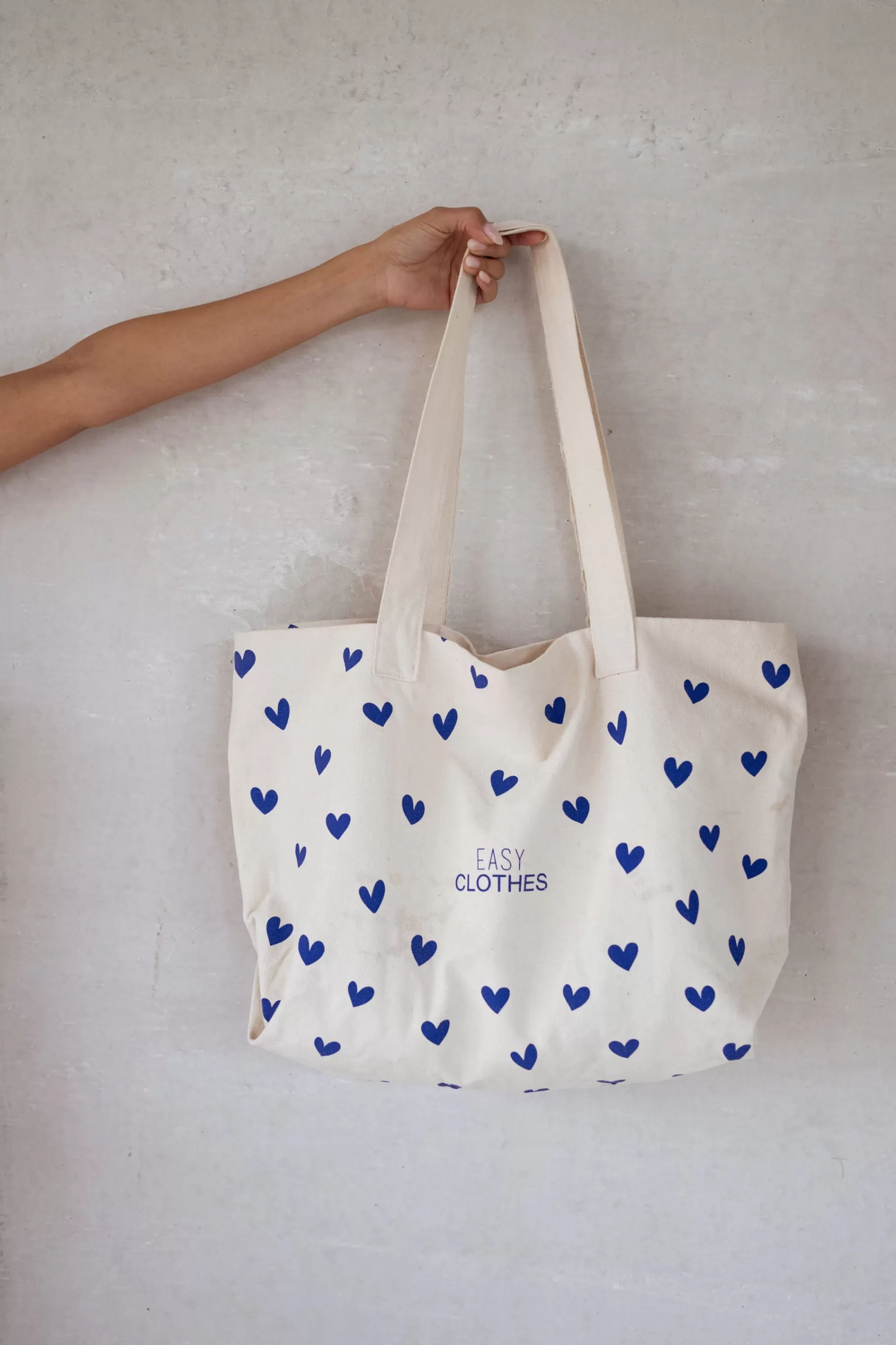 Easy Clothes Sacs & Pochettes-Tote Bag - à coeurs bleus