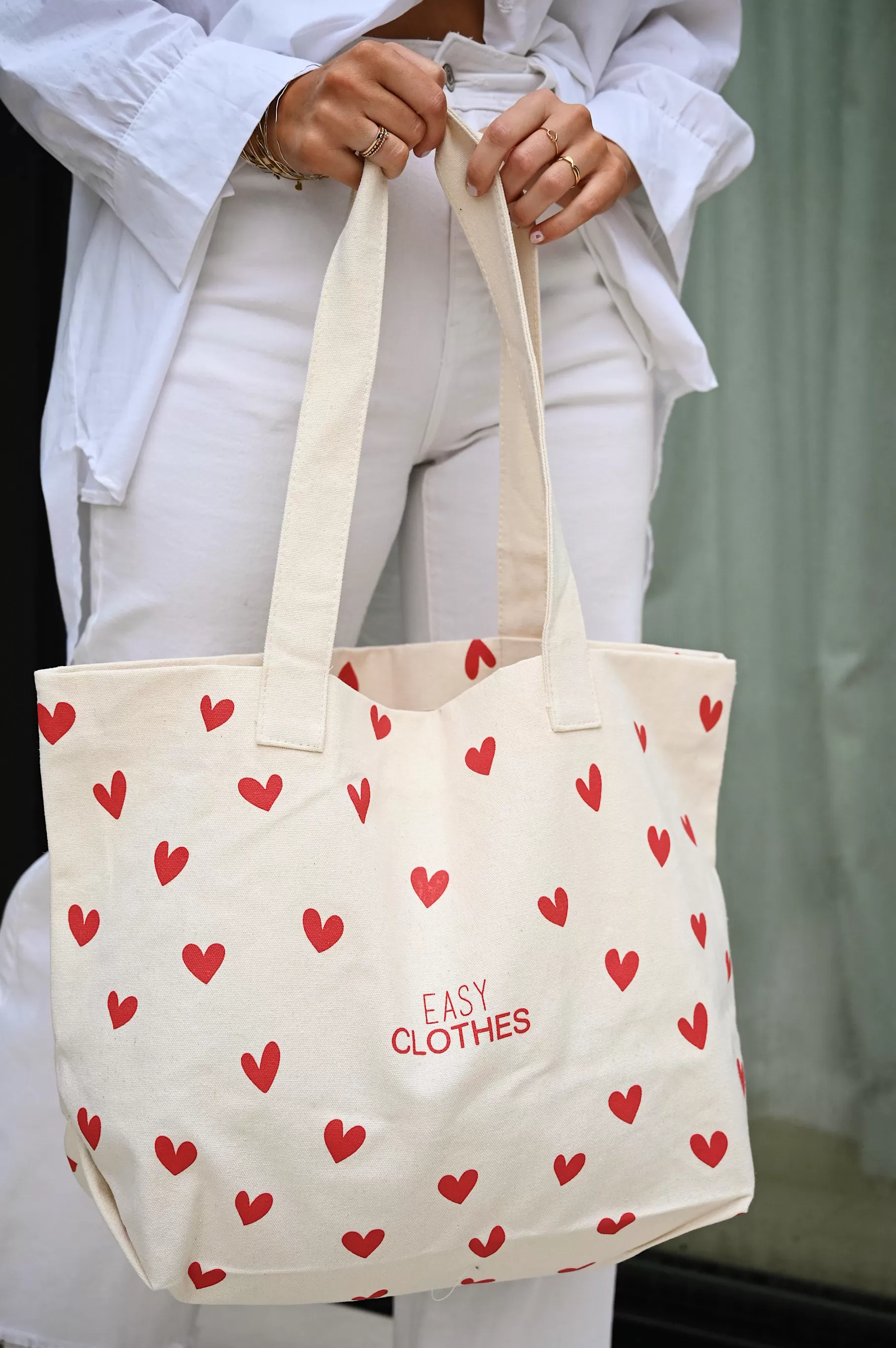 Easy Clothes Sacs & Pochettes-Tote Bag - à coeurs rouges