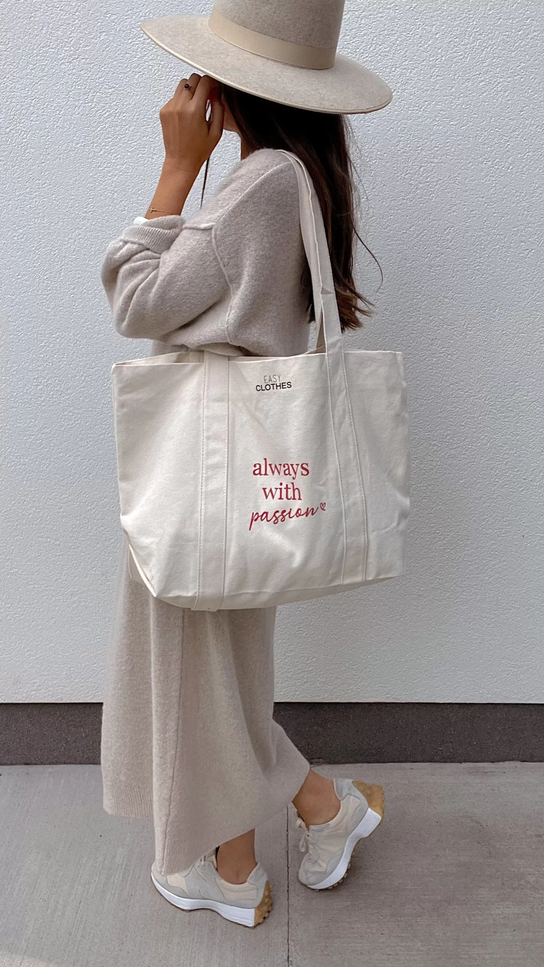 Easy Clothes Sacs & Pochettes-Tote Bag "Always With Passion" - Blanc