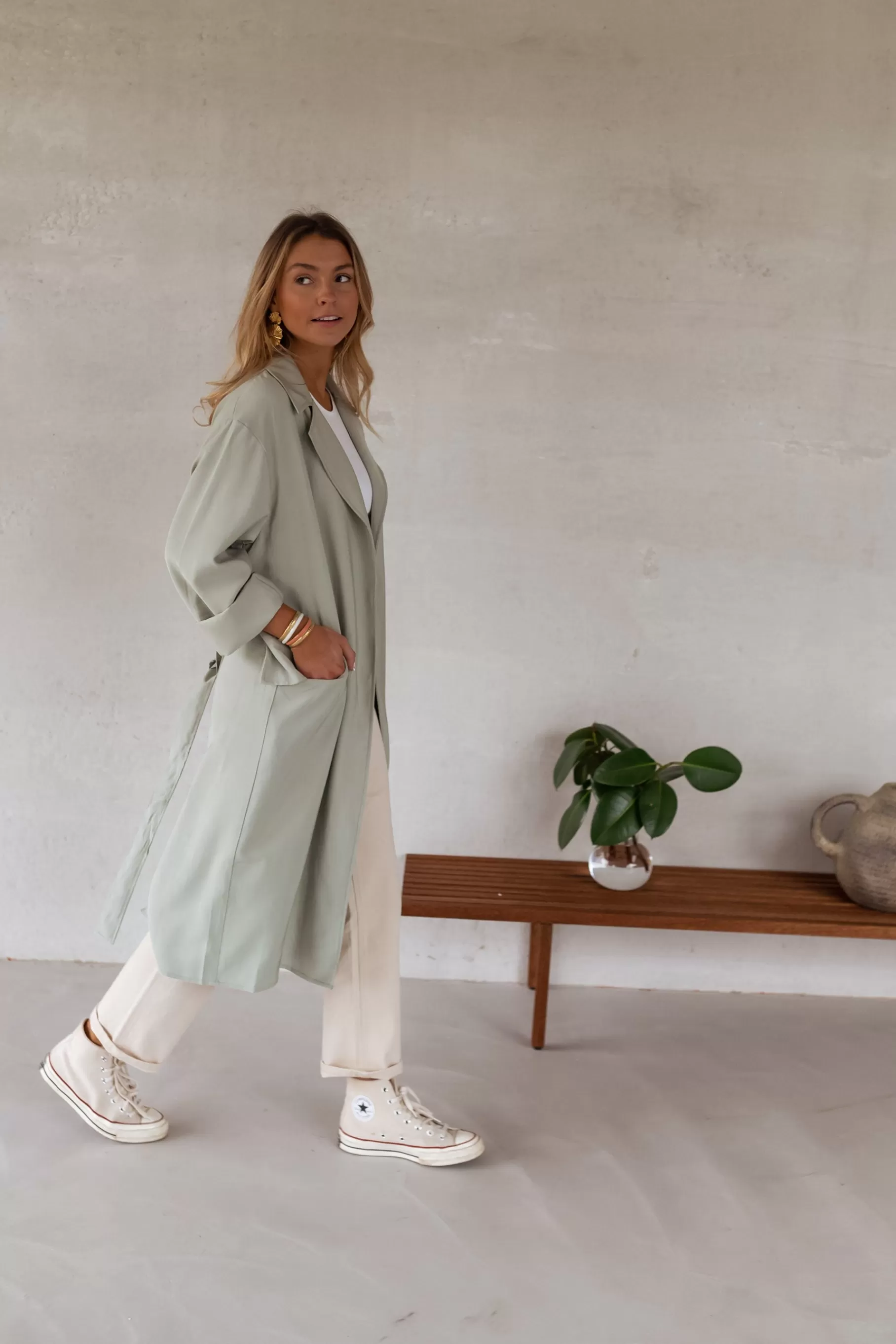 Easy Clothes Vestes & Manteaux-Trench Chris - vert d’eau