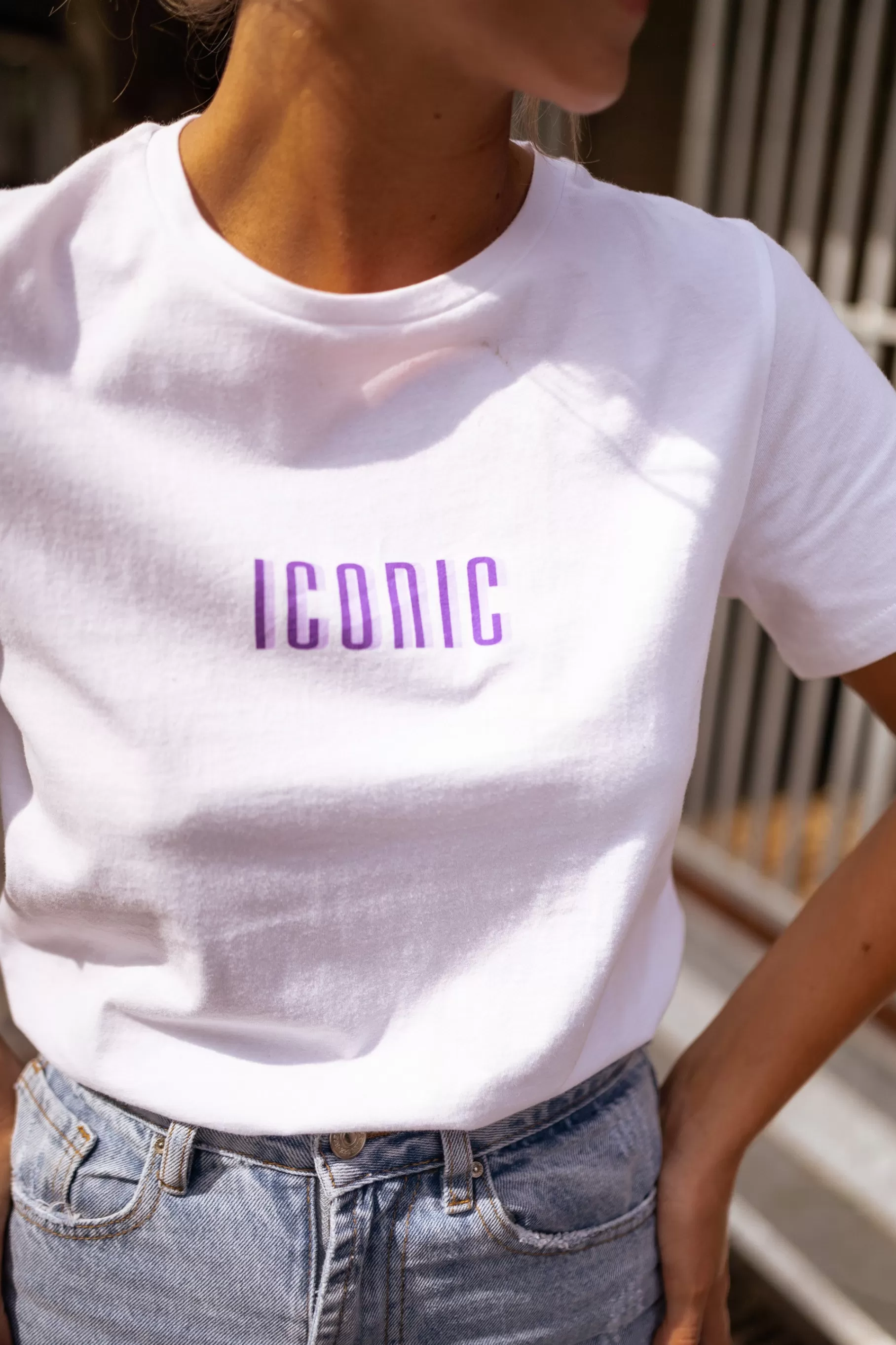 Easy Clothes Tops & T-shirts-T- shirt Blanc - Iconic - Col Rond - 100% Coton