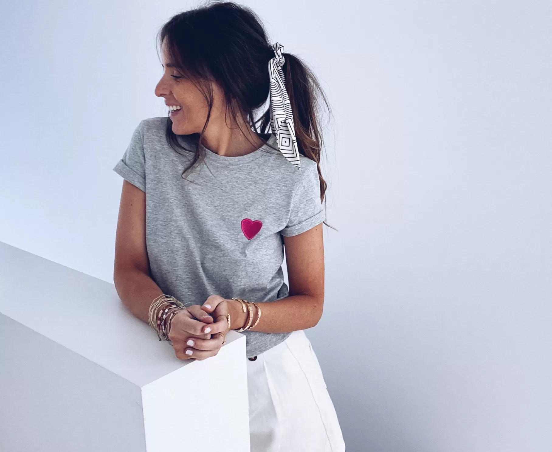 Easy Clothes Tops & T-shirts-T- shirt Livy - à cœur gris