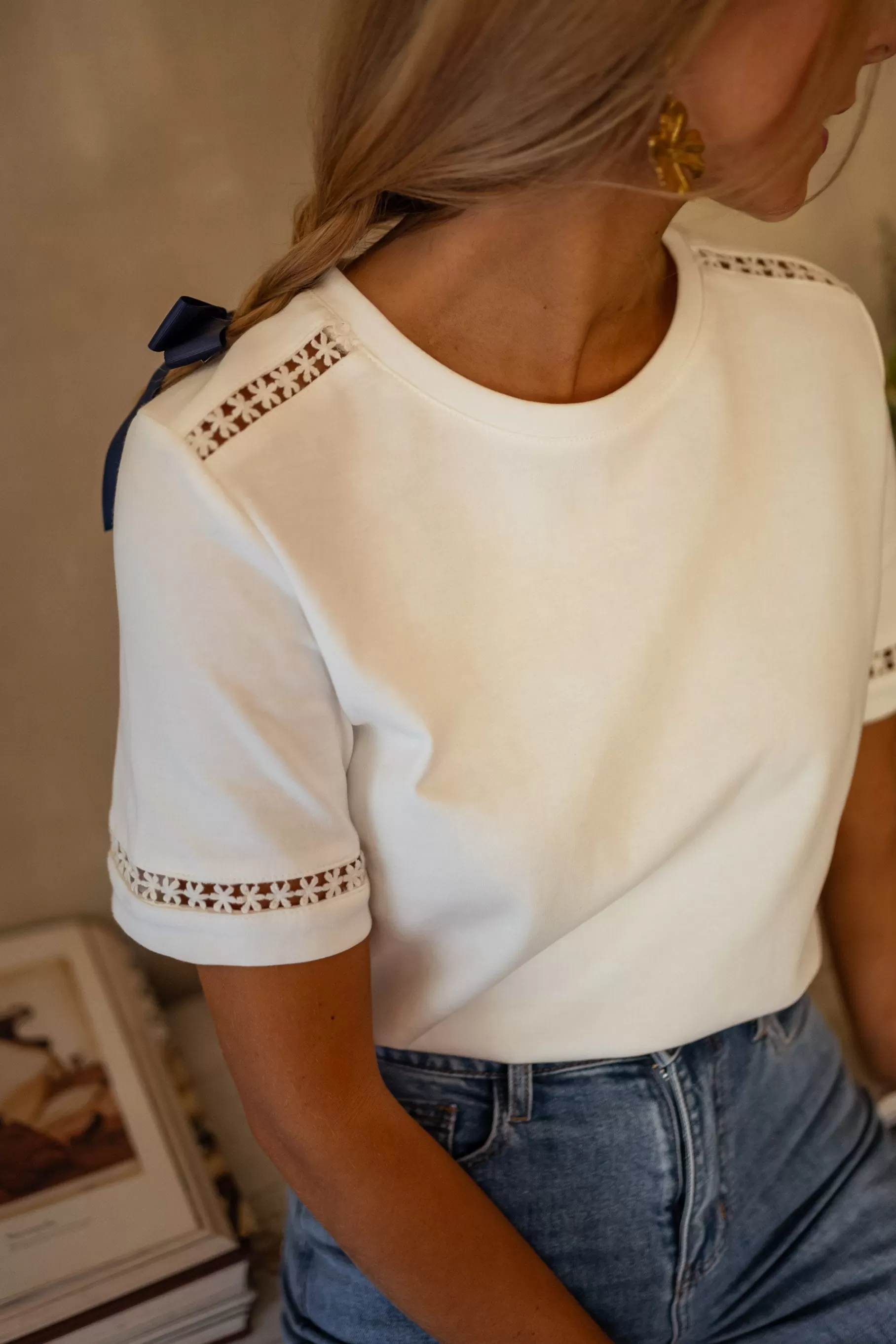 Easy Clothes Tops & T-shirts-T- shirt Romina - blanc à broderie