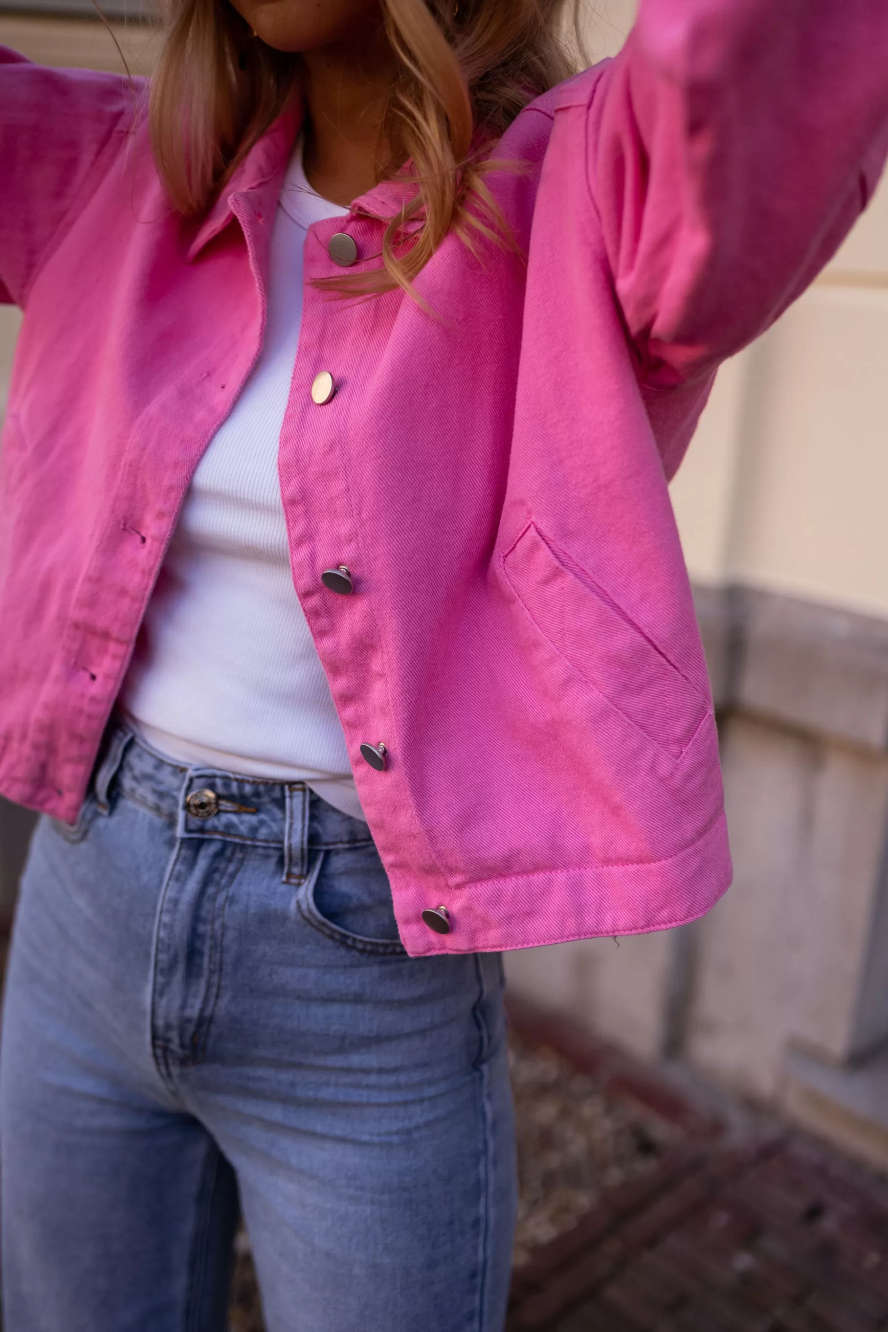 Easy Clothes Vestes & Manteaux-Veste Lorenza - rose en jeans